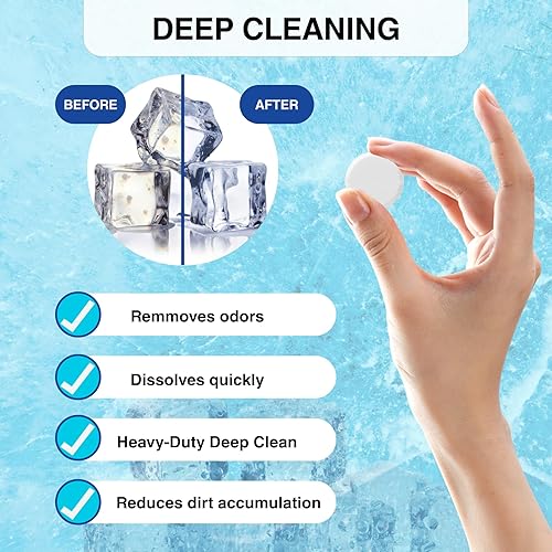 Miniatura 3 de flowcheer Tabletas limpiadoras para máquina de hielo, limpieza y desincrustante para máquinas de hielo de encimera y hogar, 24 unidades durante 1