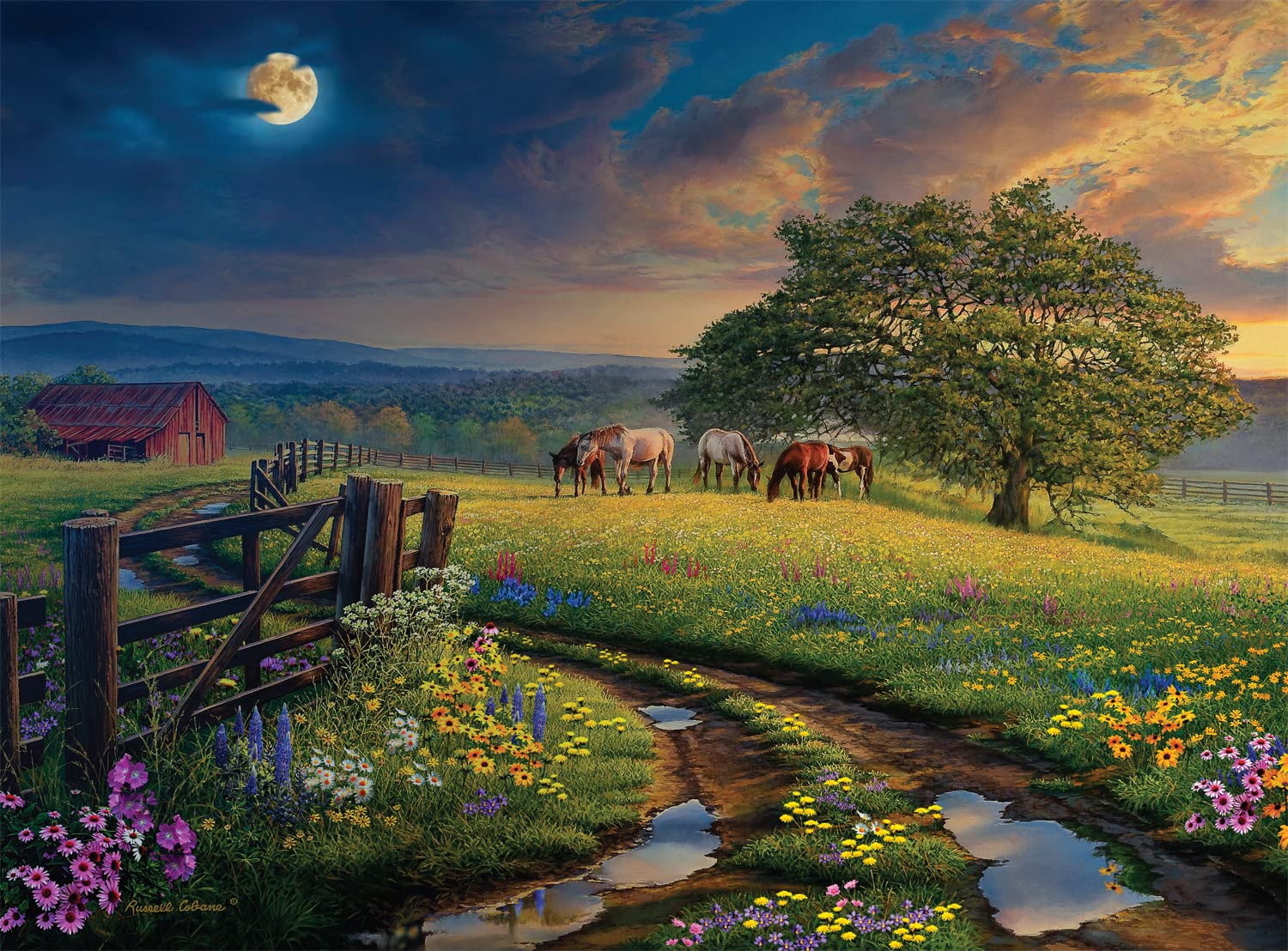 Buffalo Games - Zmierzch i świt na farmie - puzzle 1000 elementów