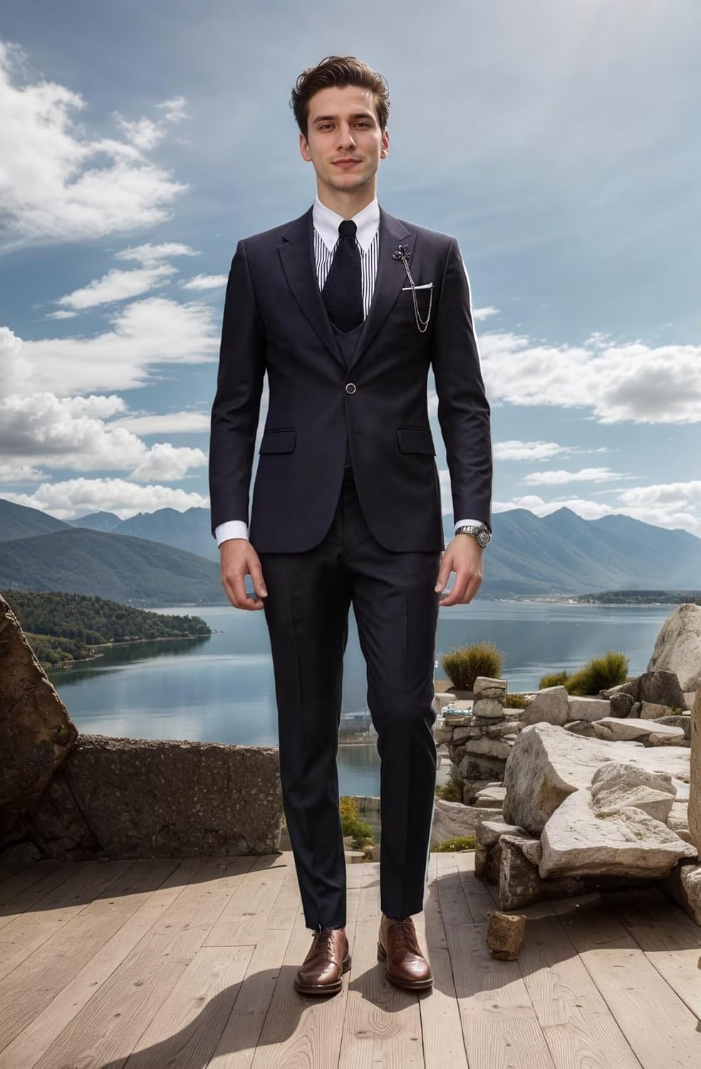 Suits for Men Slim Fit Mens Suits 3 Piece Double Breasted Suit Men Tuxedo Suit Set Tuxedo for Mens Business Wedding Prom