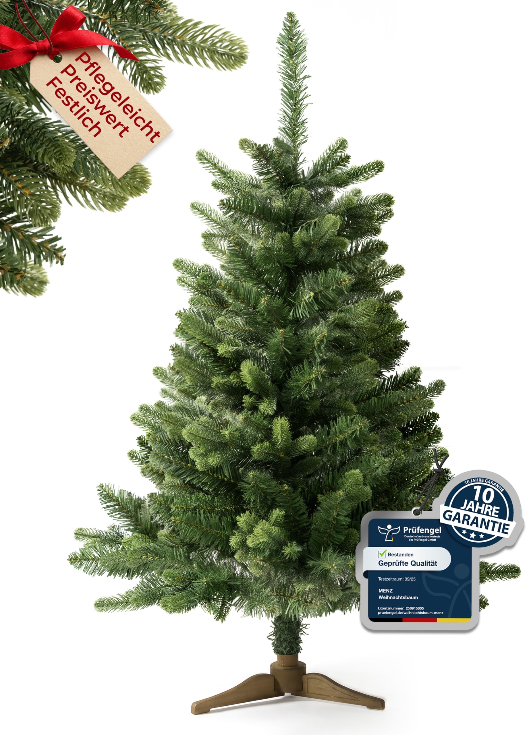 Menz Premium Weihnachtsbaum künstlich 90 cm, TESTSIEGER, 10 Jahre Garantie