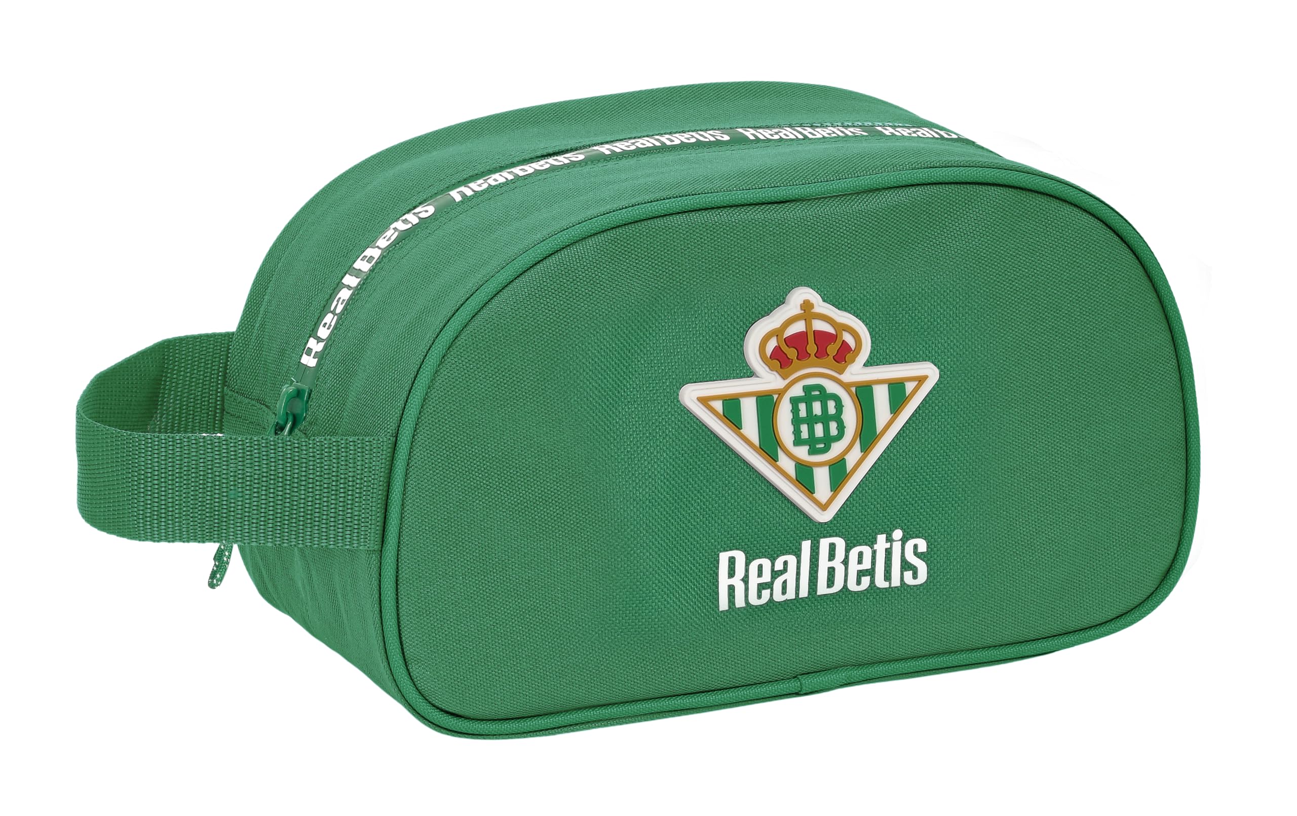 Real Betis BALOMPIÉ – Medium Children's School Toiletry Bag with Handle, Children's Toiletry Bag, Adaptable to Trolley, Easy Cleaning, Comfortable and Versatile, Quality and Resistance, 26 x 12 x 15