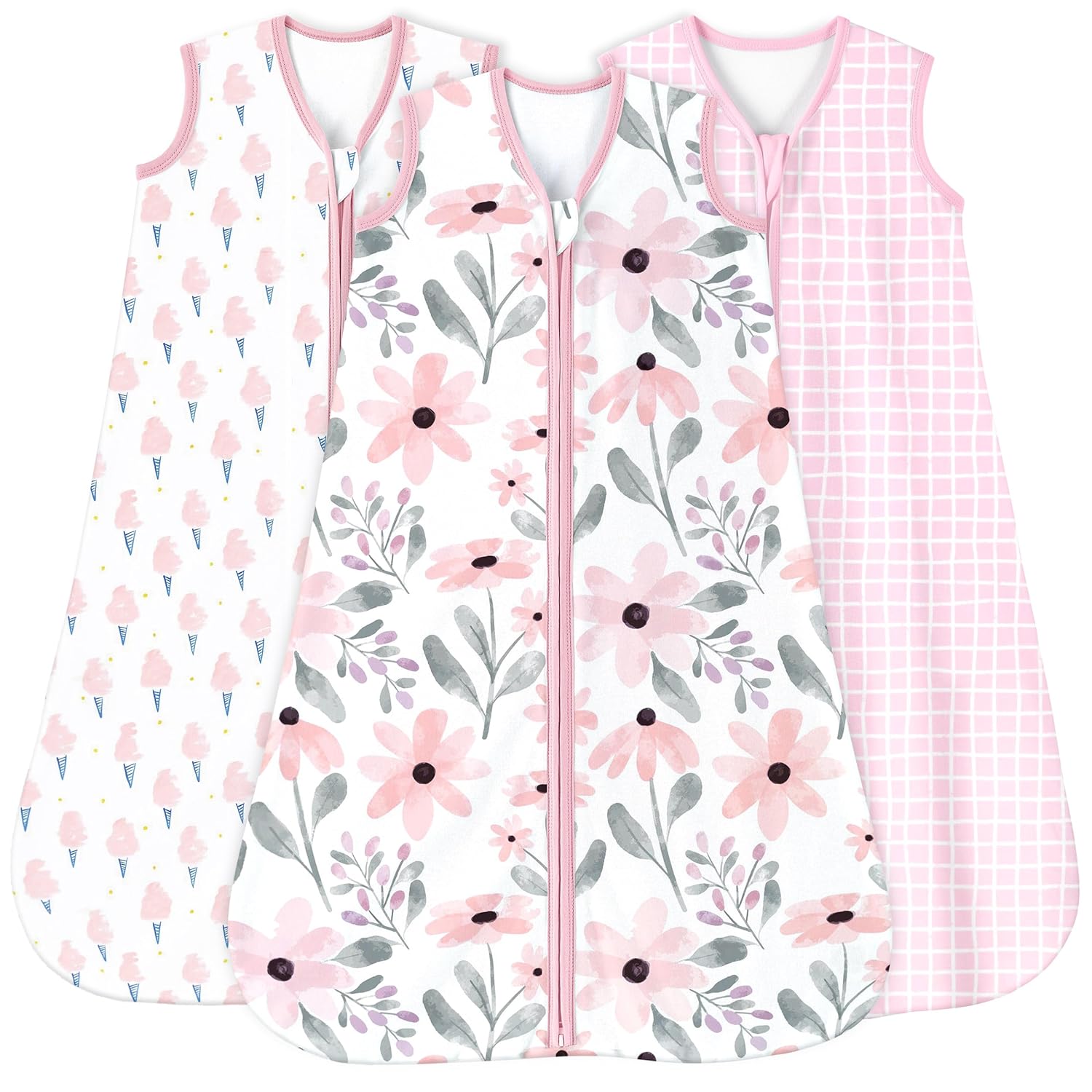 Yoofoss Baby Sleep Sack 0-6 Months 0.5 Tog Wearable Blanket for Baby, 3 Pack 100% Organic Cotton Infant Toddler Sleeping Sack 2-Way Zipper Lightweight Sleep Sack Yoofoss Baby Sleep Sack 0-6 Months 0.5 Tog Wearable Blanket for Baby, 3 Pack 100% Organic Cotton Infant Toddler Sleeping Sack 2-Way Zipper Lightweight Sleep Sack