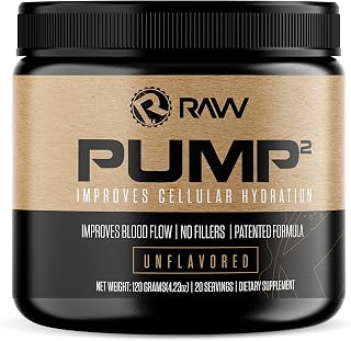 RAW Pump2 Pre Workout | Glycerol Pump Pre Workout Supplement, Pair Pump Supplement for Best Results Or Any Preworkout Powder | Enhanced Hydration and Boost Energy | Unflavored (20 Servings)