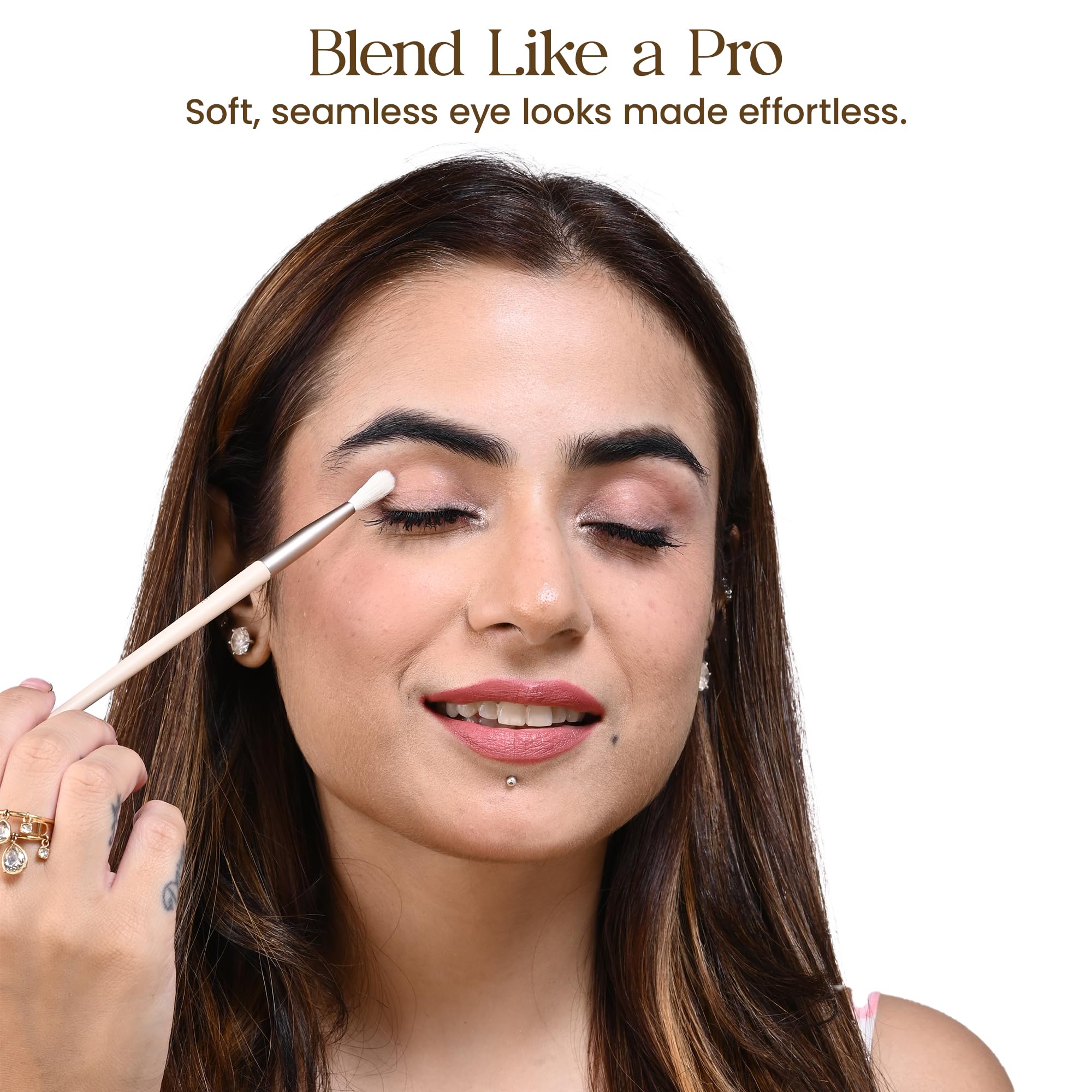 Milagro Beauty Eye Essential - Set di pennelli da trucco, include pennelli per sfumatura, ombretto, eyeliner, sfumature, pieghe grandi, matita, evidenziatore, occultamento e fondotinta, con elegante