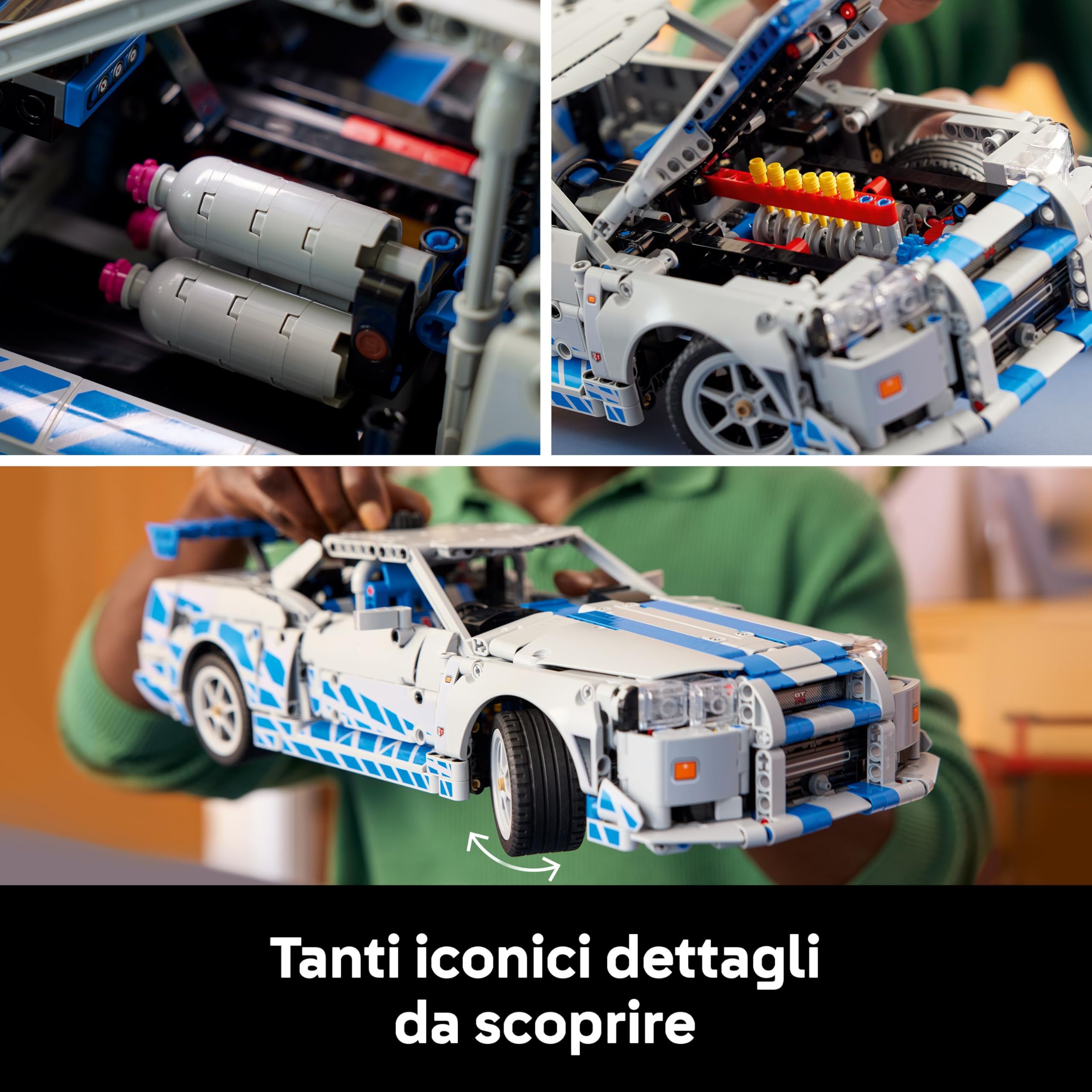 LEGO Technic Auto Nissan Skyline GT-R (R34) 2 Fast 2 Furious - Modellino da Costruire per Adulti con Funzione di Derapata, Sterzo, Sospensioni e un Motore a 6 Cilindri - Regalo da Collezione - 42210