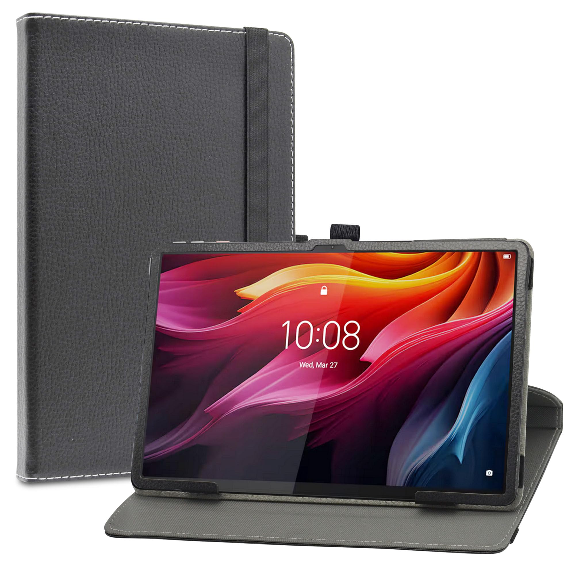 LiuShan Compatible with Lenovo Tab K11 Plus case,Honor Pad X9 Pro case,Tab M11 Plus case,360 Degree Rotation Stand PU Cover for 11.45" Lenovo Tab K11 Plus/Tab M11 Plus/Honor Pad X9 Pro Tablet,Black