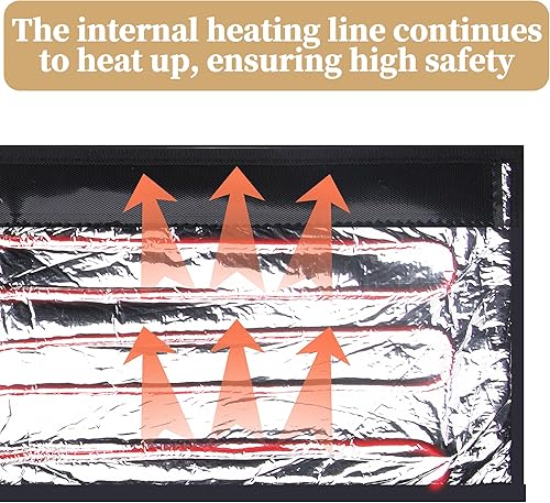 Miniatura 10 de 2 mantas de calor para tuberías de agua  38.5 x 6 pulgadas  Cable calefactor de protección contra congelación de papel de aluminio para tuberías de