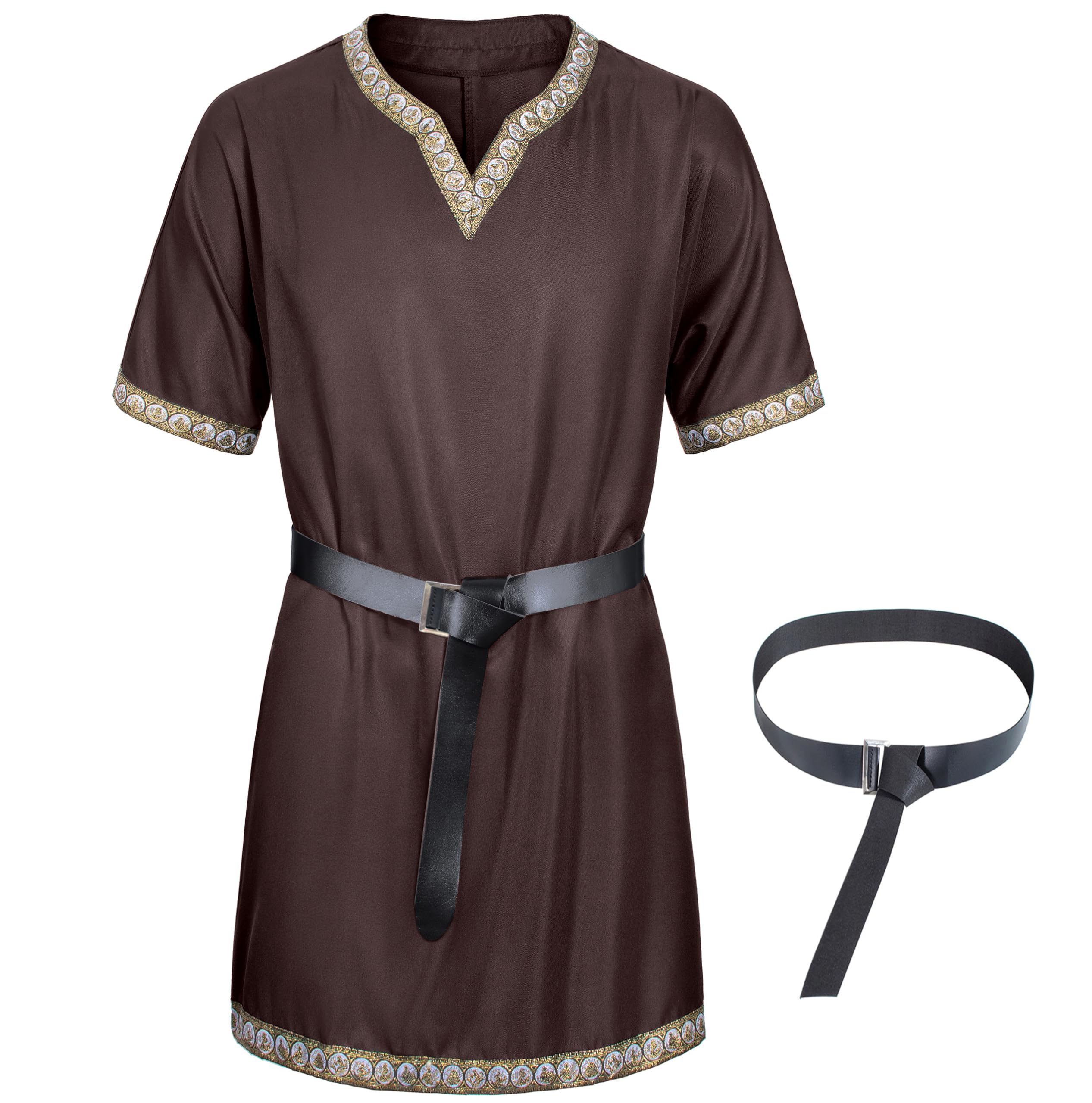 Togropmens Medieval Costume Viking Pirate Tunic Knight Warrior ...