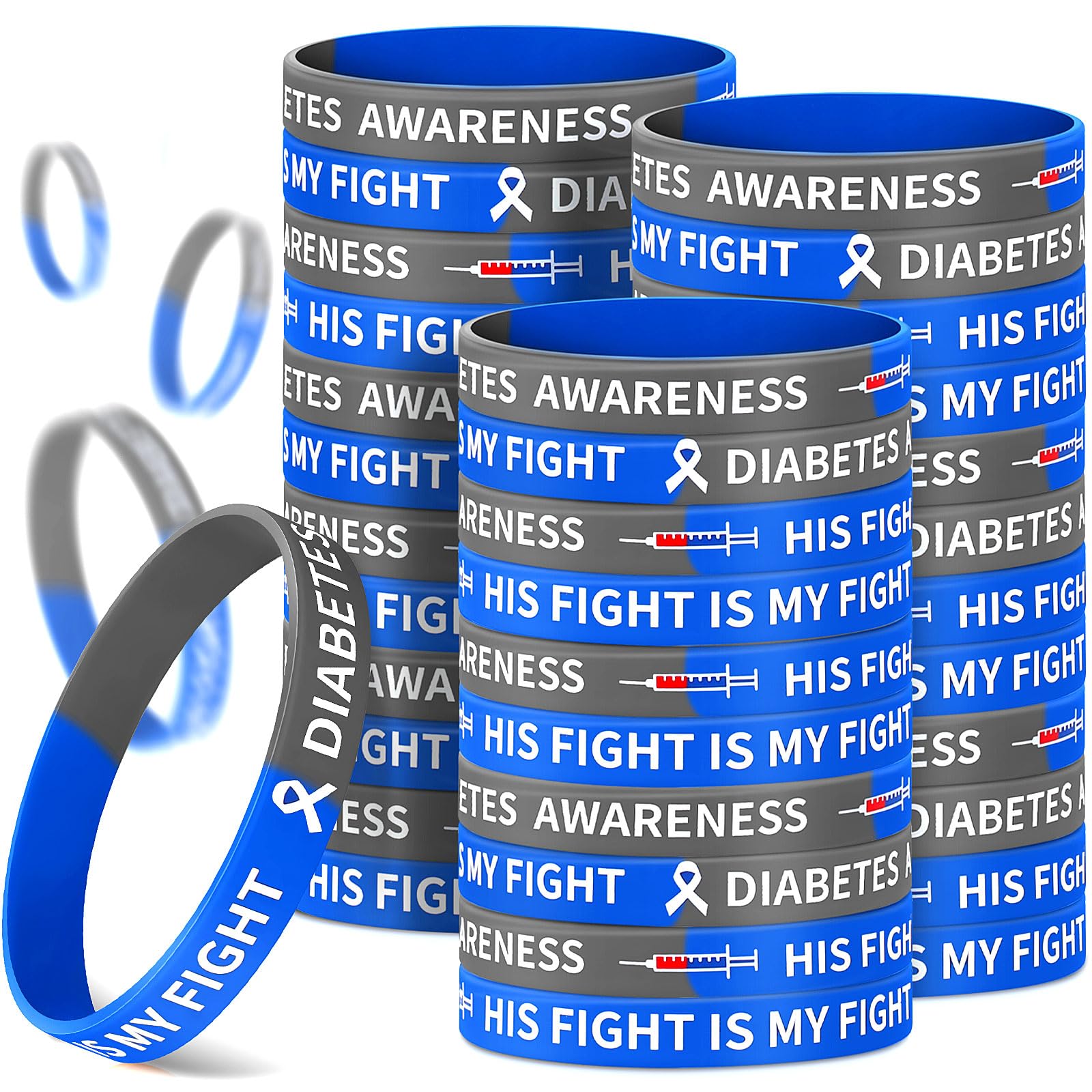 SayitBands 2 Pulseras De Silicona Para Concienciar La Enfermedad De Parkinson Con Flor Y Cinta, Silicona