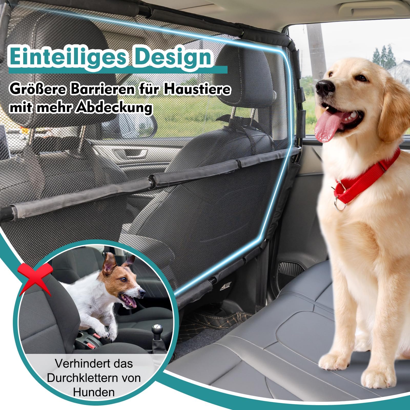 Snagle Paw Grille pour chien de voiture, 127 cm de large