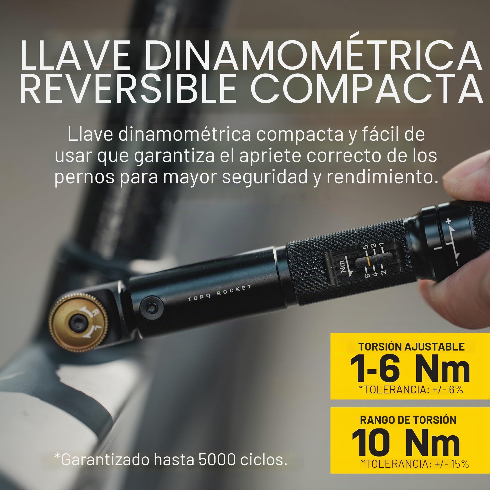 Topeak Torq Rocket MiniX - Llave dinamométrica - Herramienta de trinquete ajustable de 1-6 Nm con 11 puntas y funda de transporte