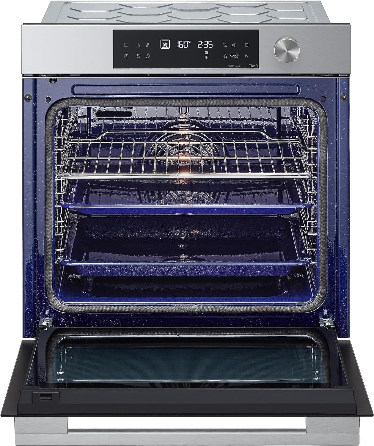 LG InstaView WSED7612S Forno da Incasso Multifunzione, Classe A+, 76L, 300°C Air Fry, Sous Vide, Modalità Pizza, Sistema ProBake Convection, EasyClean, Pirolisi, WiFi, Isolamento 4 Vetri, Nero
