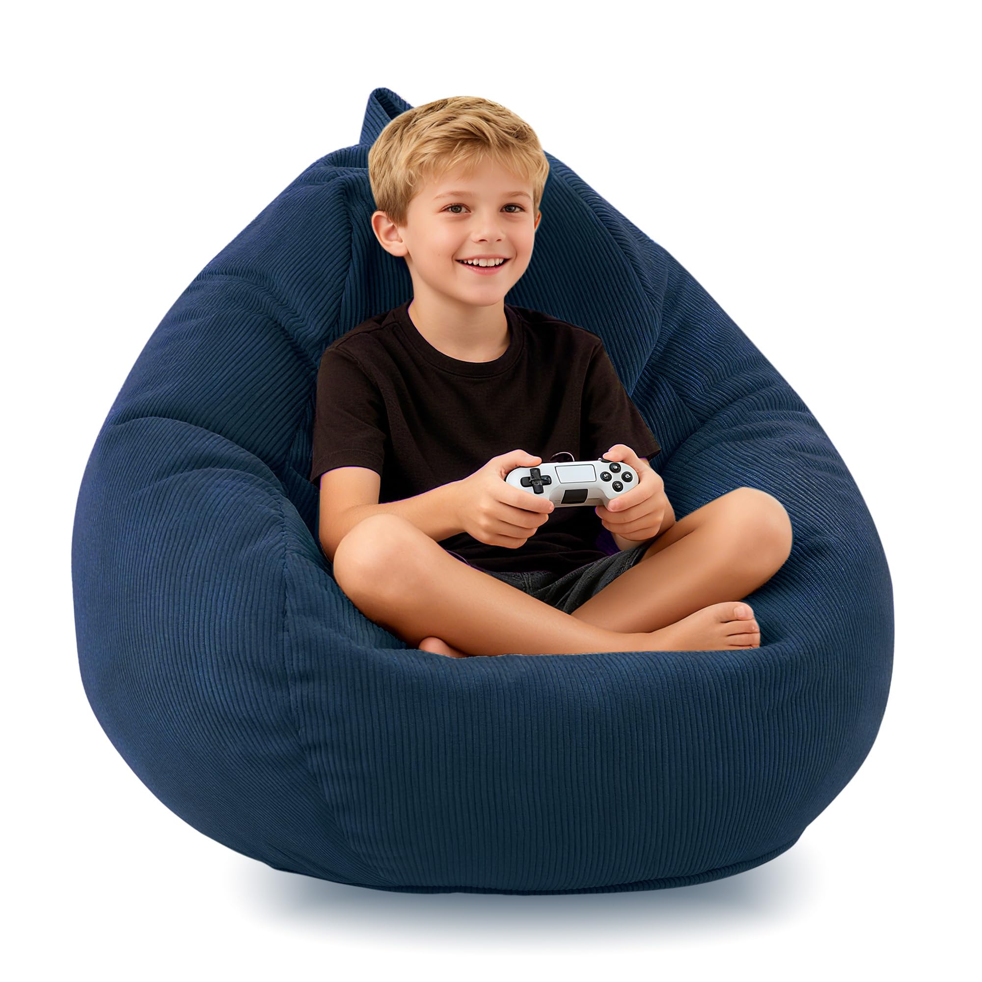 LPMOERA Sitzsack-Sessel für Kinder/Jugendliche, mit Memory-Schaum-Füllung, Sitzsack-Sofa mit Griff, ultraweich, waschbar, Cordstoff, faules Sofa für Wohnzimmer, Schlafzimmer, Studentenwohnheim Küche, Haushalt & Wohnen