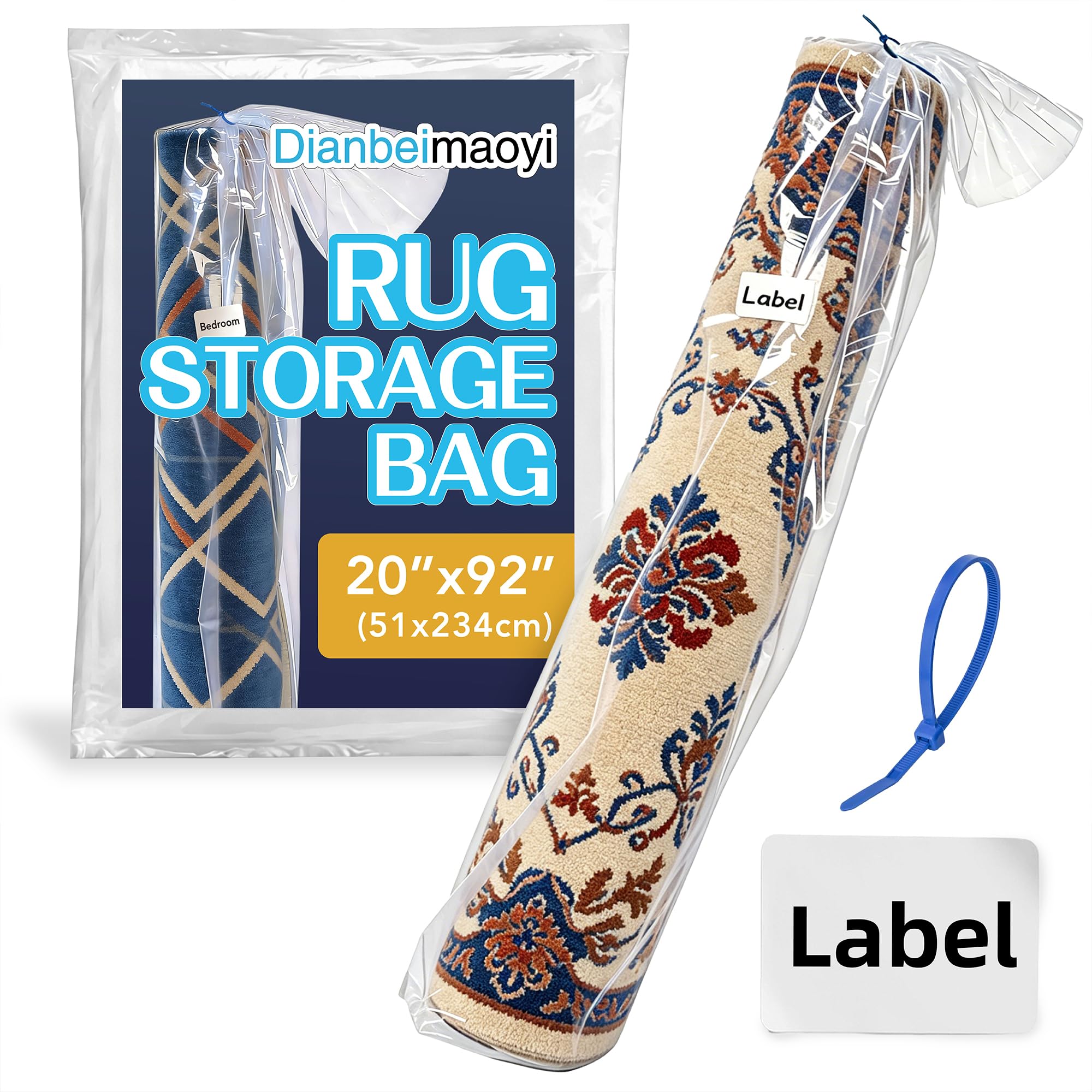 Photo 1 of Vindafjord Plastic Rug Storage Bag - 92" x 20" (Fits 6'x9' Rug)