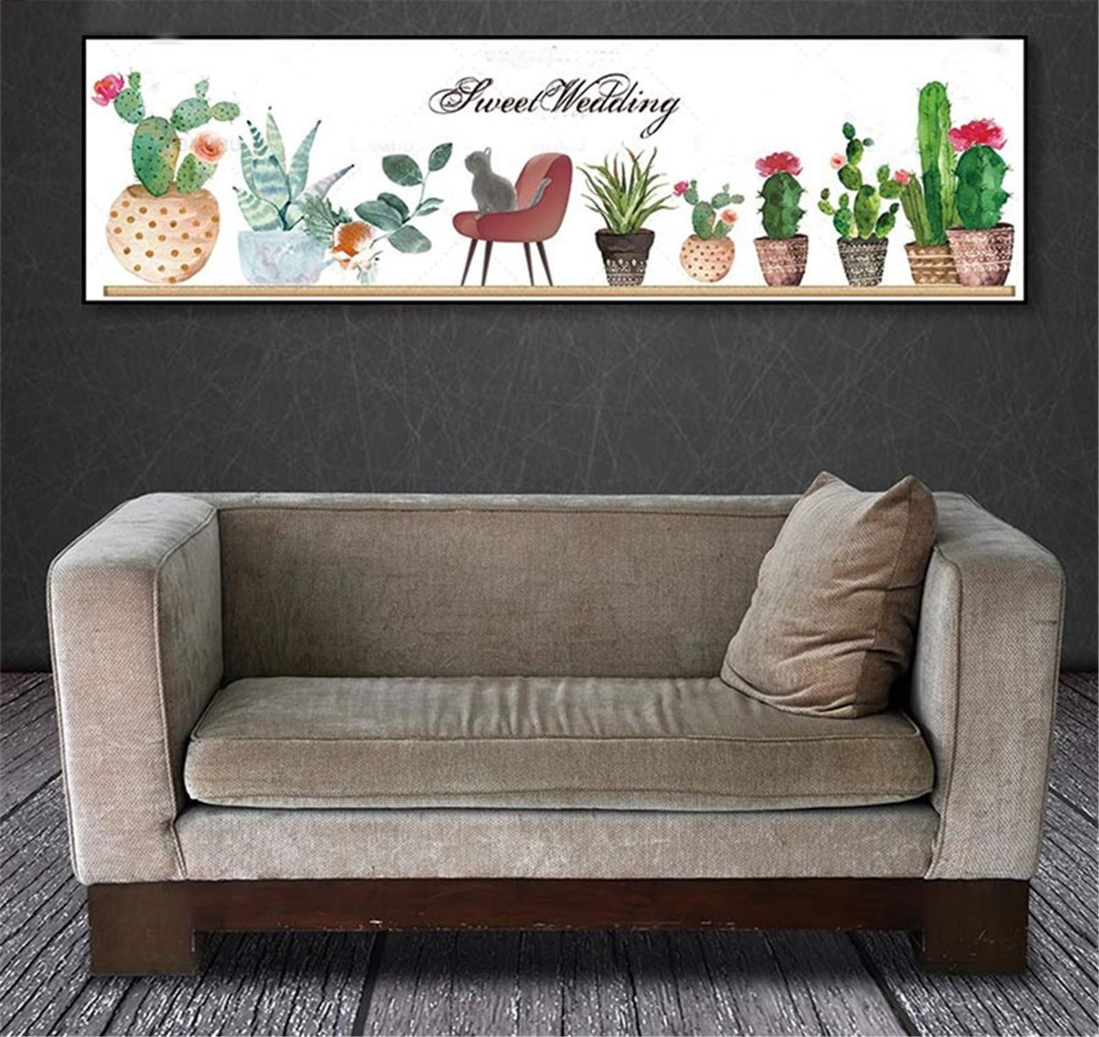 Peinture Diamant 5D Grand Cactus pour sublimer et illuminer les murs de votre salon moderne
