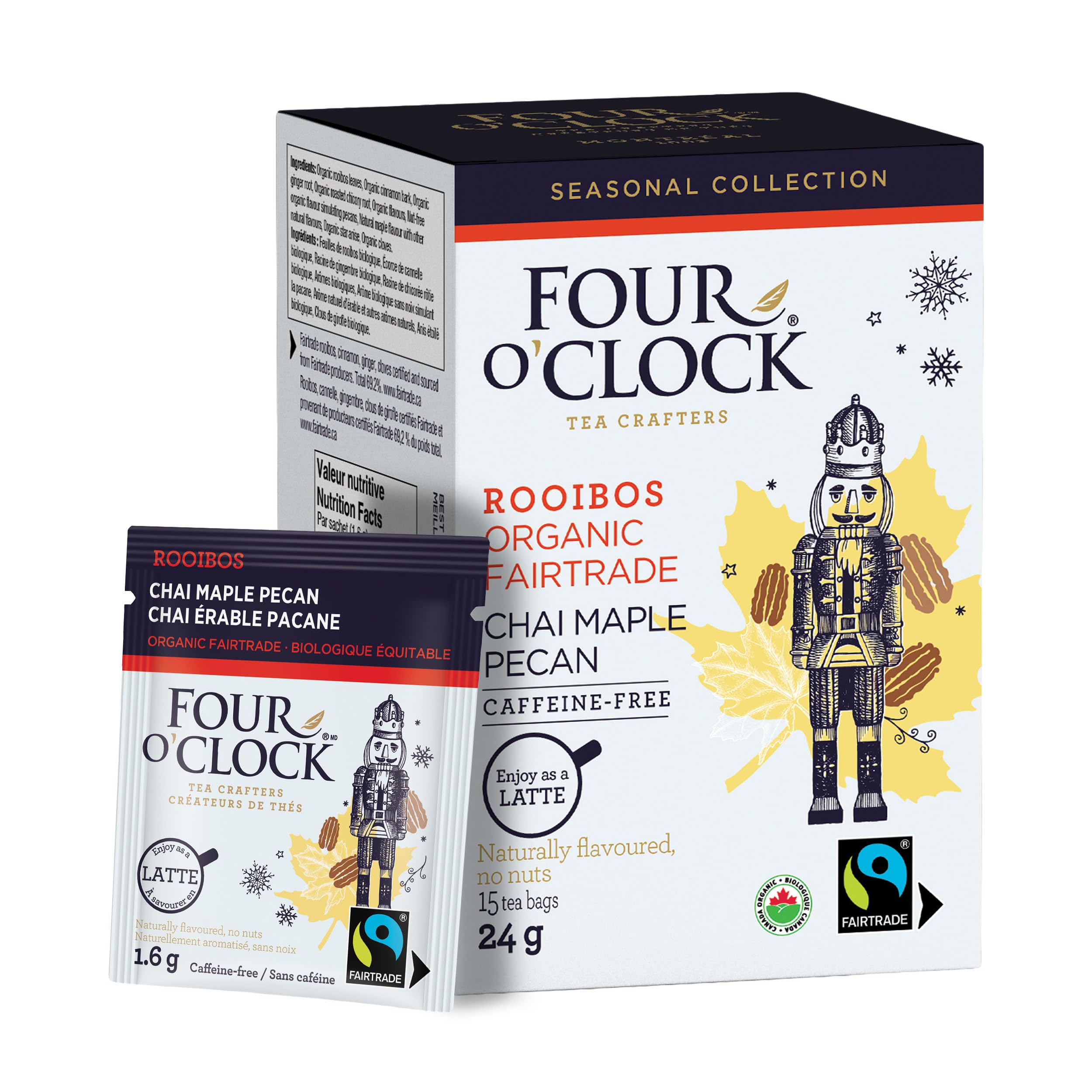 Four O'Clock Chai Maple Pecan Rooibos – 15 Tea Bags | Holiday