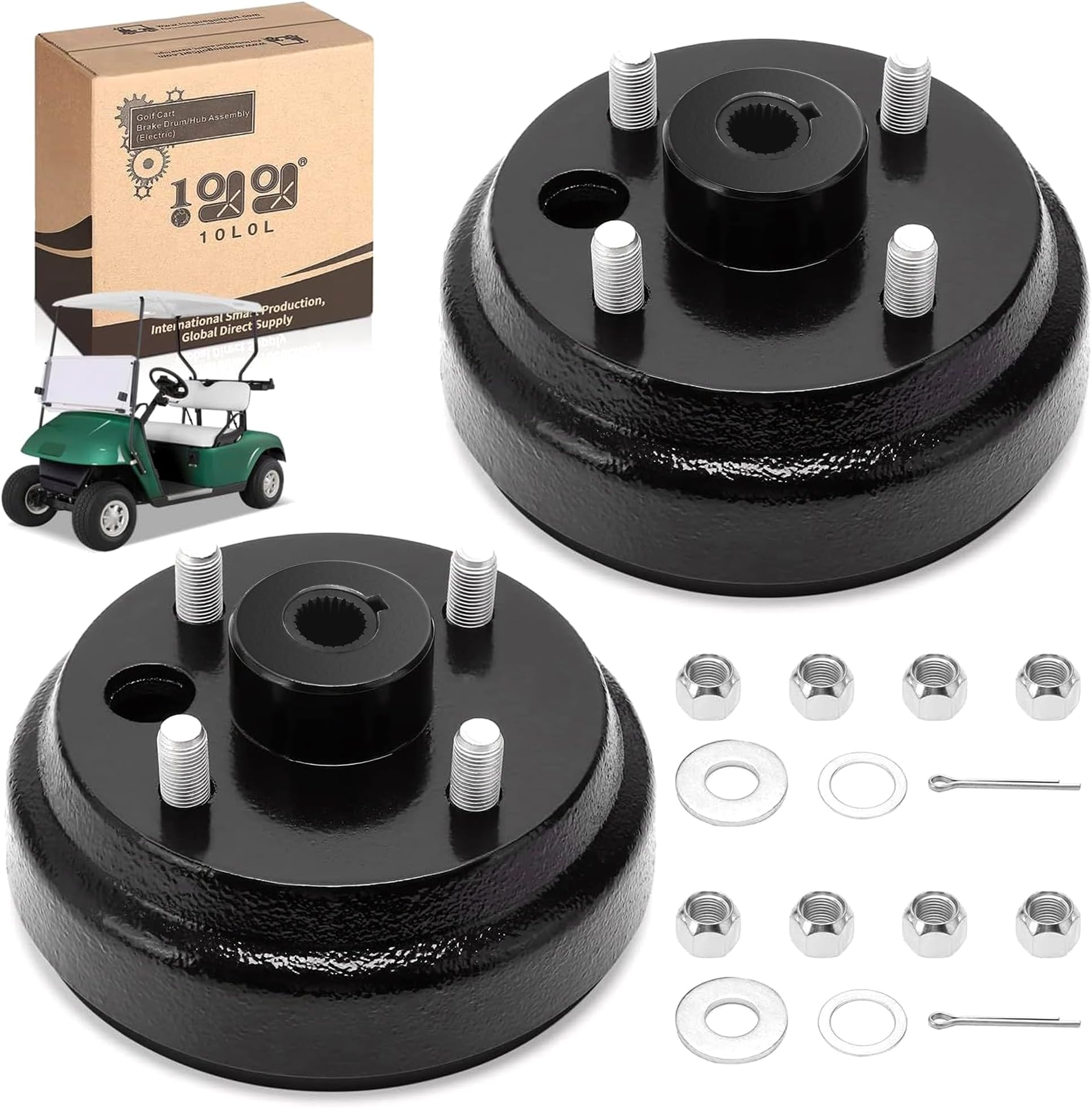 10L0L Golf Cart Brake Drum/Hub Assembly (Electric) for EZGO TXT Replaces OEM# 19186G1P