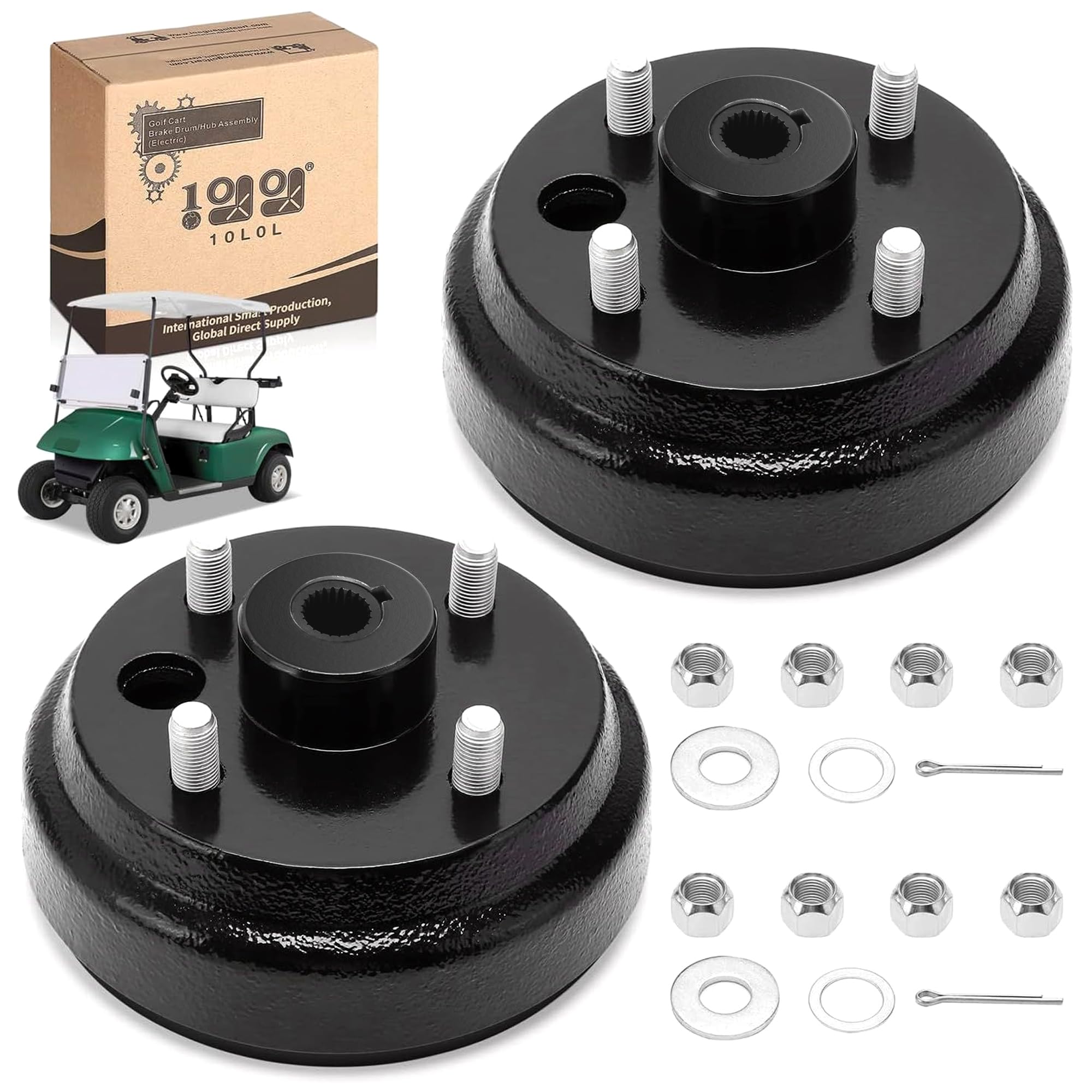 Photo 1 of 10L0L Golf Cart Brake Drum/Hub Assembly (Electric) for EZGO TXT Replaces OEM# 19186G1P