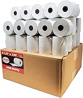 Vista 45 de (100 rollos) 2 1/4 x 50 Rollos de papel térmico para recibo de 55 GSM, papel alemán de calidad premium, se adapta a todos los terminales de tarjetas