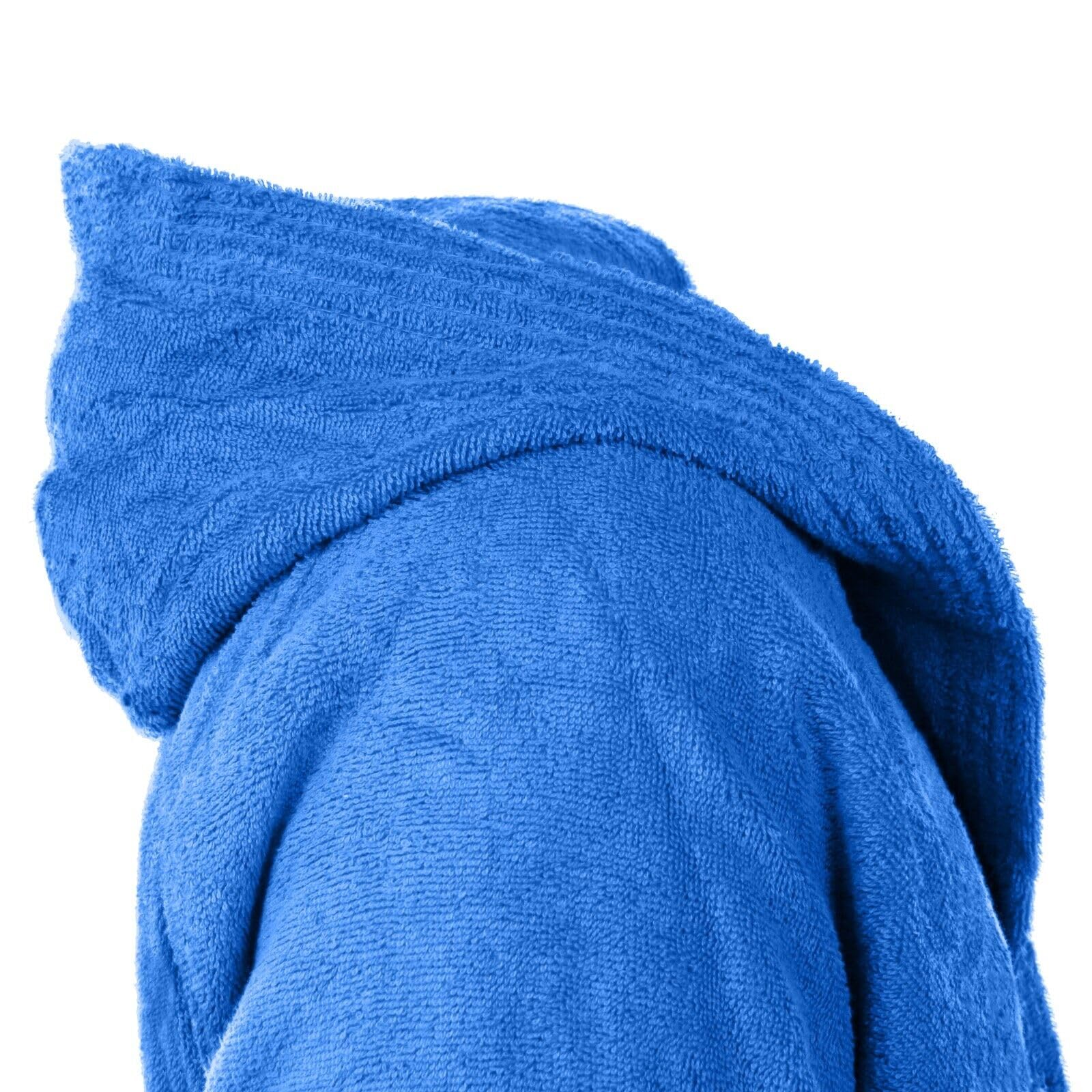 BASSETTI TIME Accappatoio Spugna con Cappuccio Uomo Donna da 360 gr/mq, Azzurro, S