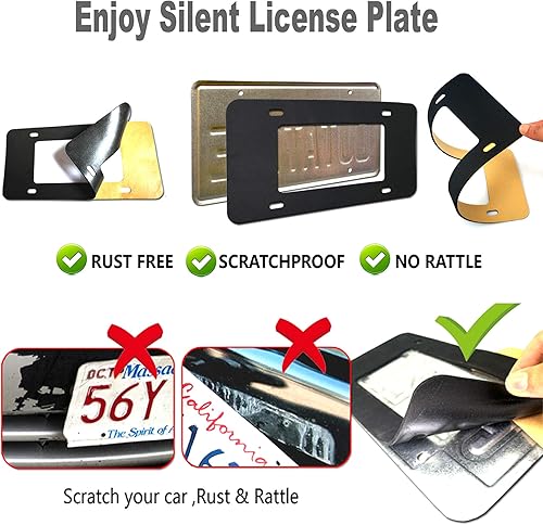 Miniatura 6 de ZXFOOG Marco de matrícula de fibra de carbono, 100% hecho a mano, soporte envuelto en tela de fibra de carbono real, cubierta delgada de aluminio