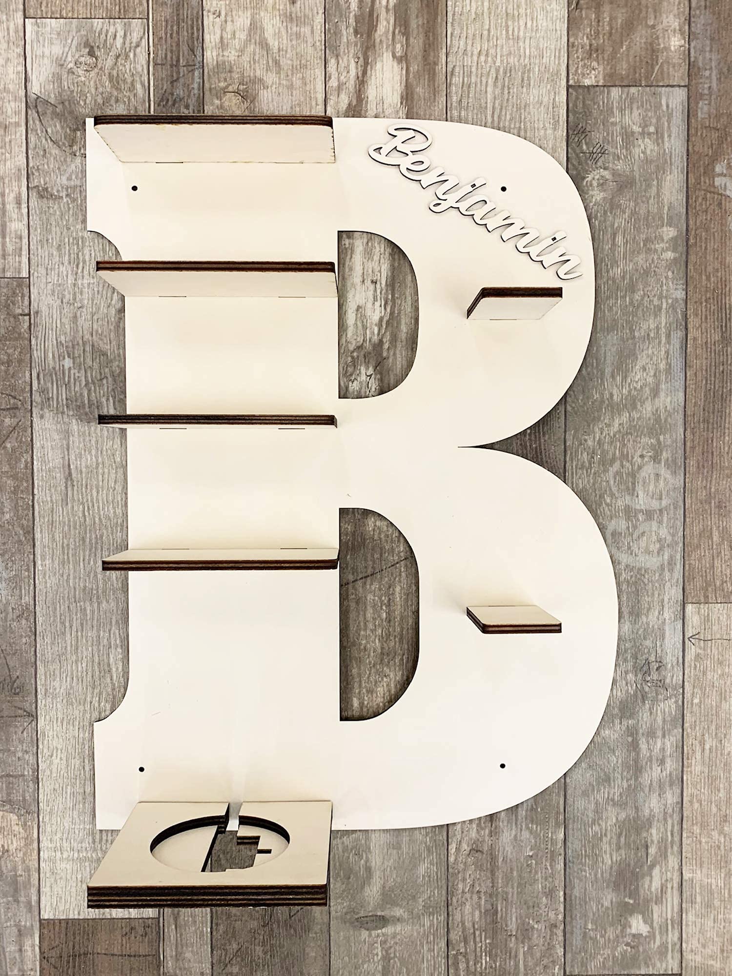 Letra A-Z para la caja de música, apta para caja de música, para niños, habitación de bebé, para pintar con nombre personalizado, regalo de cumpleaños para Pascua o Navidad (letra B)
