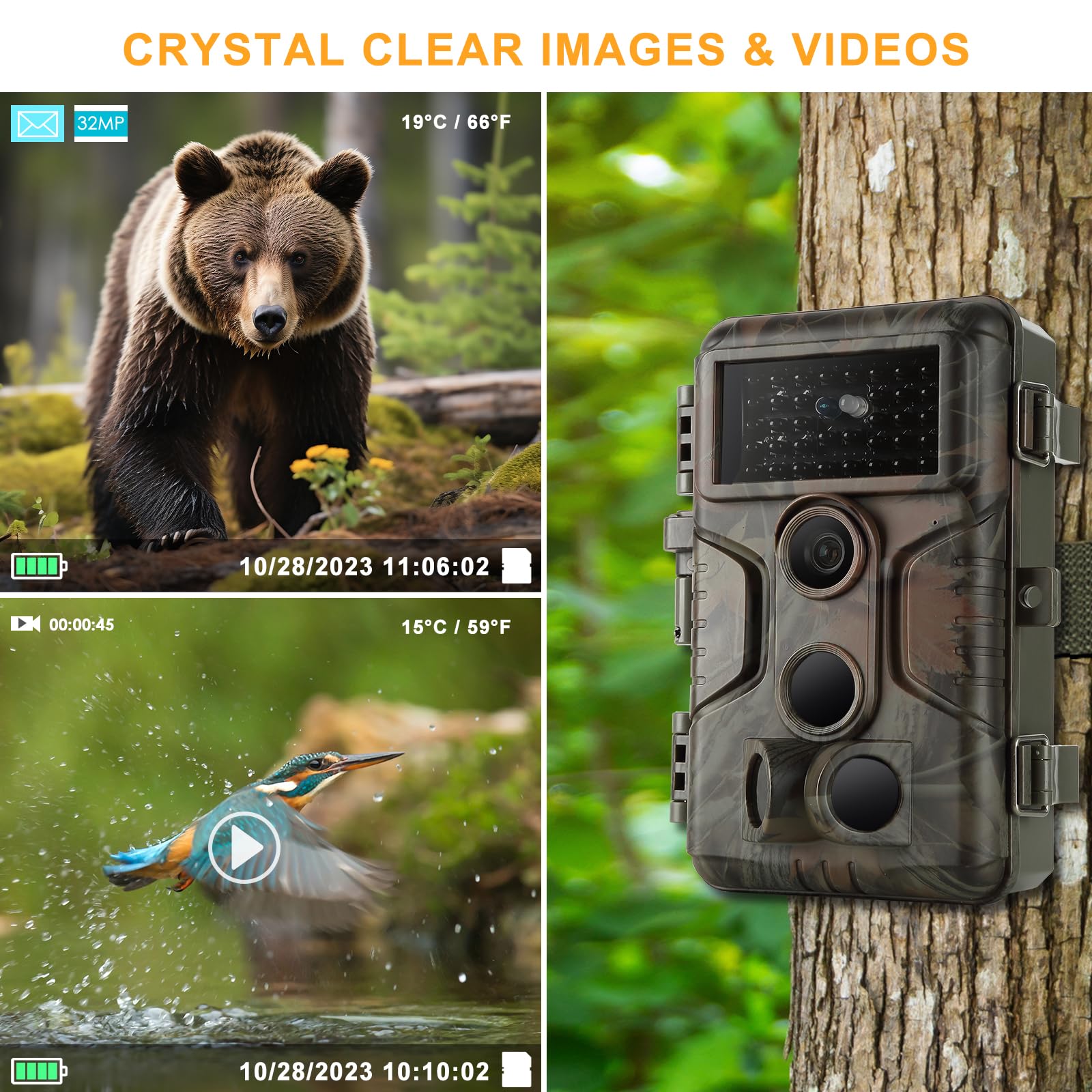 Amazon.com: Folgtek 48MP Game Trail Camera 1296P HD Wildlife