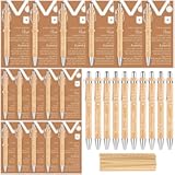 60Pcs Nurse Appreciation Gifts Bulk -20 Thank You Bamboo Ballpoint Pens with 20 Inspirational Cards 20 Ties Black Ink Pen Nurse Week Gifts for Nursing Students Healthcare Staff Coworker Team