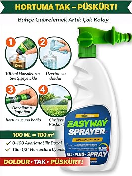 EkosolFarm Easy Way Hose End Sprayer, Hose End Liquid Fertilization for Grass and All Horticulture