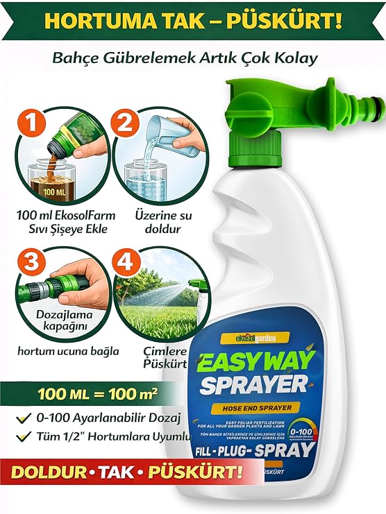 EkosolFarm Easy Way Hose End Sprayer, Hose End Liquid Fertilization for Grass and All Horticulture