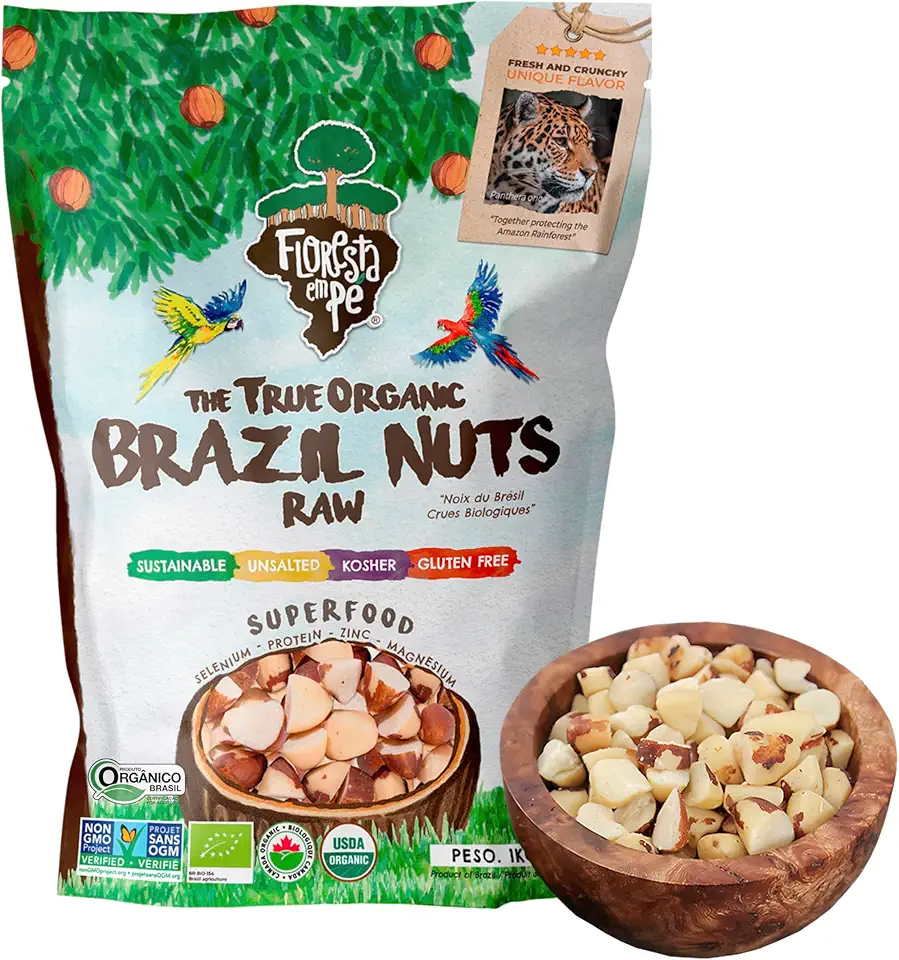 Castanha-do-Pará Orgânica Quebrada 1kg – Ideal para Culinária, Rica em Selênio e Proteína Vegetal – Vegana, Kosher, Sem Glúten – Colhida na Floresta Amazônica – Floresta em Pé