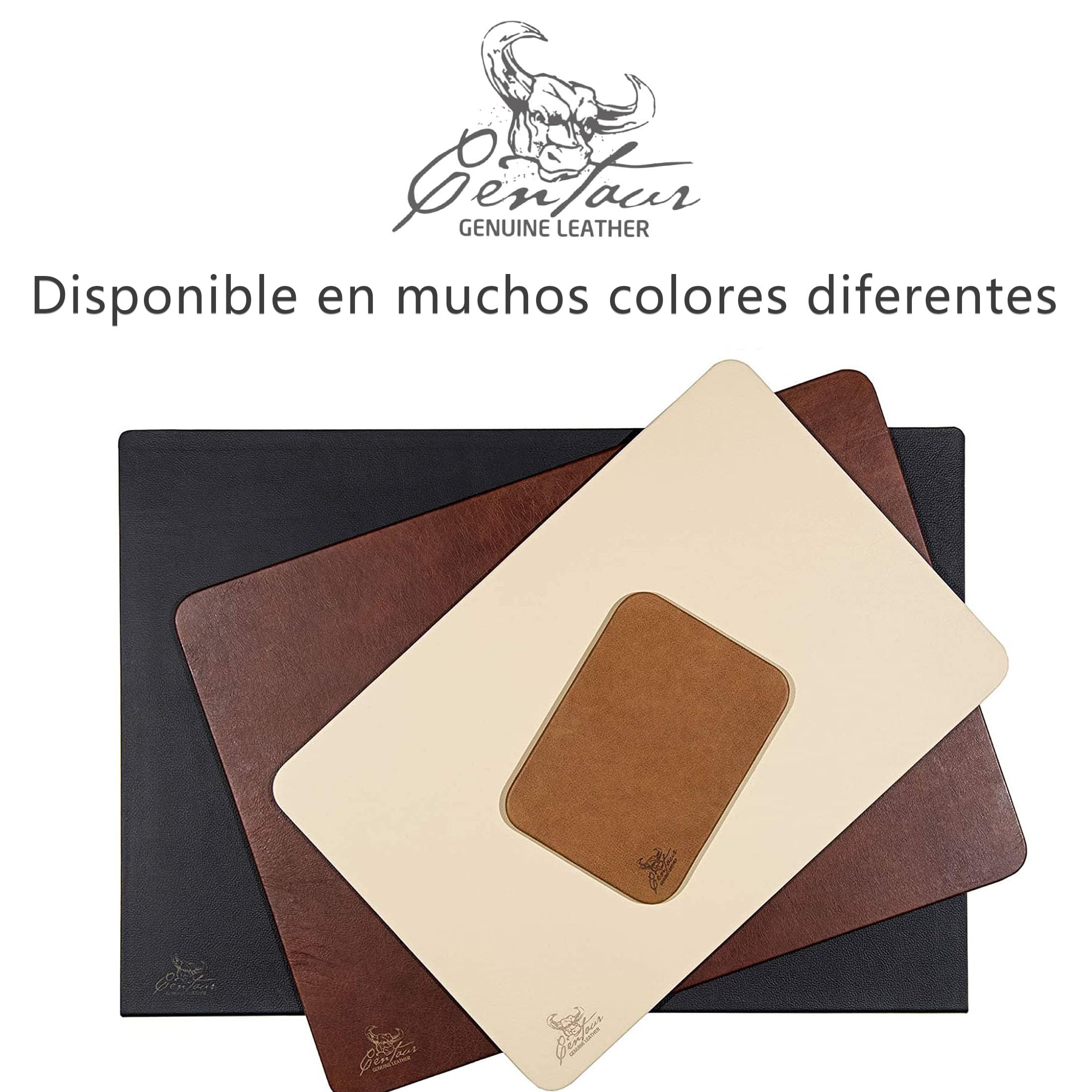 Centaur - Almohadilla de cuero de para escritorio de oficina 50 x 70cm champán/amarillento - plantilla de cuero hecha a mano - almohadilla de escritorio noble
