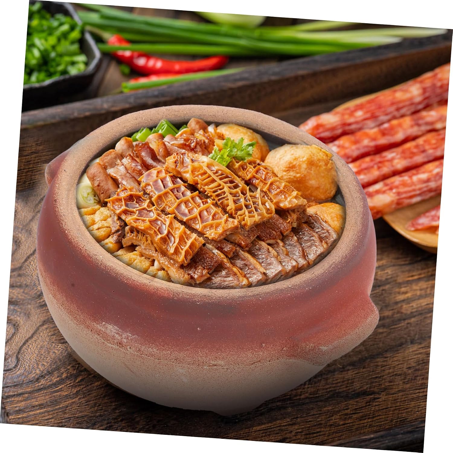 GLEAVI Lidless High Temperature Pottery Casserole Kitchen Cooking Pot for Rice Noodles Soup Capacity for Family Gatherings Daily Use image 5