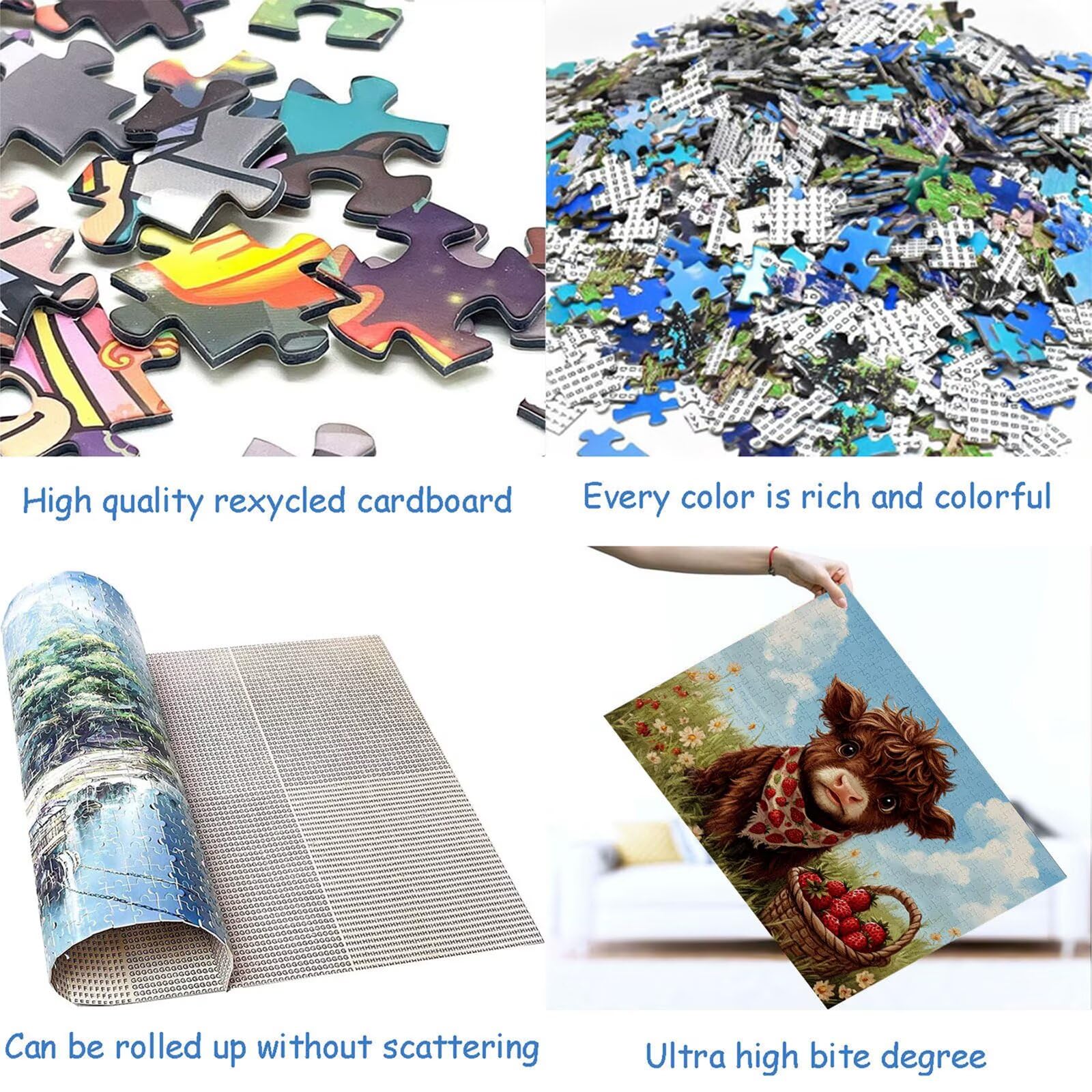 Puzzle 3000 elementów wołowina dla dorosłych truskawka 122 x 81 cm unikalne rzemiosło klasyczne 3D drewniana układanka do rodzinnych gier aktywnych, układanka do samodzielnego wykonania nawet do