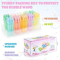 Vista 6 de INSCRAFT Varita de burbujas, paquete de 90 varitas de burbujas pastel a granel de 15 colores para Halloween, juguetes de verano, boda, uso