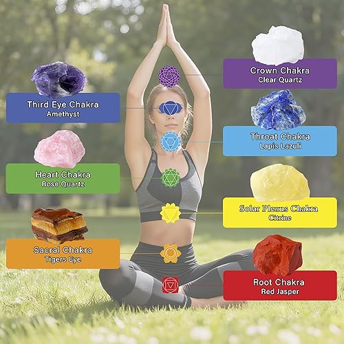 Miniatura 5 de ZHIYUXI Cristales y piedras curativas, 7 piedras de chakra, cristales curativos, cristales crudos, colección de rocas, accesorios de meditación,