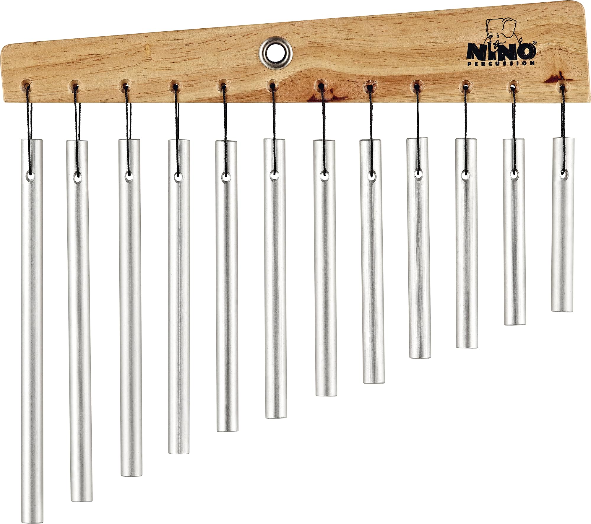 Nino Percussion Chimes Instrument – 12 Barre Sonore – Idea Regalo per Bambini dai 4 Anni – Legno ed Alluminio, Natural (NINO600)