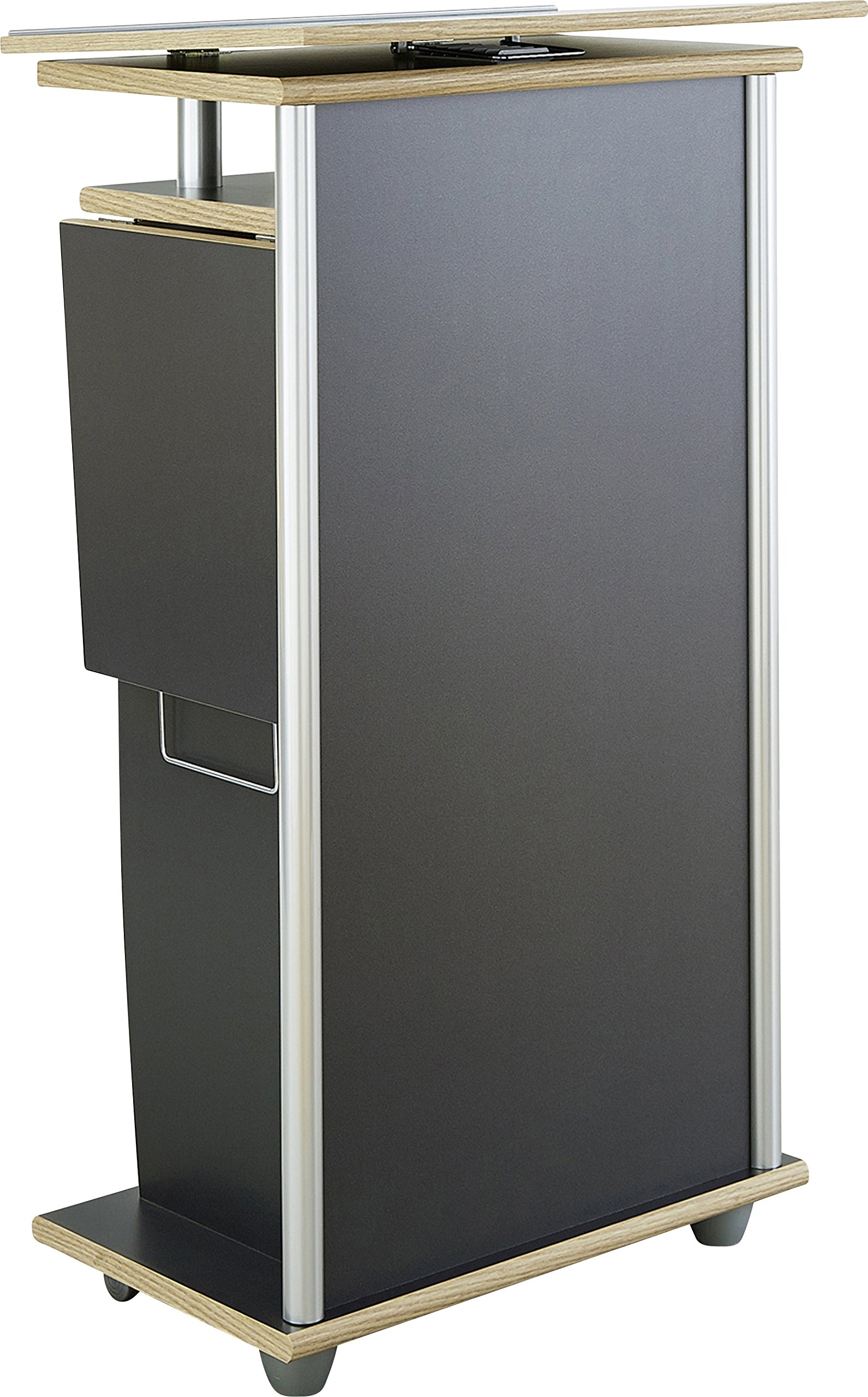Germania 0469-58 Stehpult auf Laufrollen 0469, in Anthrazit, 65-126 x 130 x 37 cm (BxHxT)