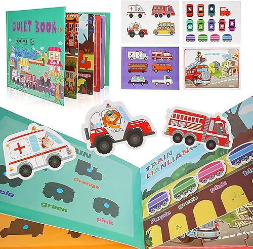 Libro silencioso para niños pequeños de 2 a 4 años, libros de juguetes educativos para actividades preescolares y aprendizaje temprano, juguetes