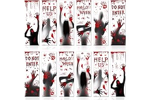 Whaline 36Pcs Halloween Magnetic Bookmarks Bloody Handprints Ghost Magnetic
