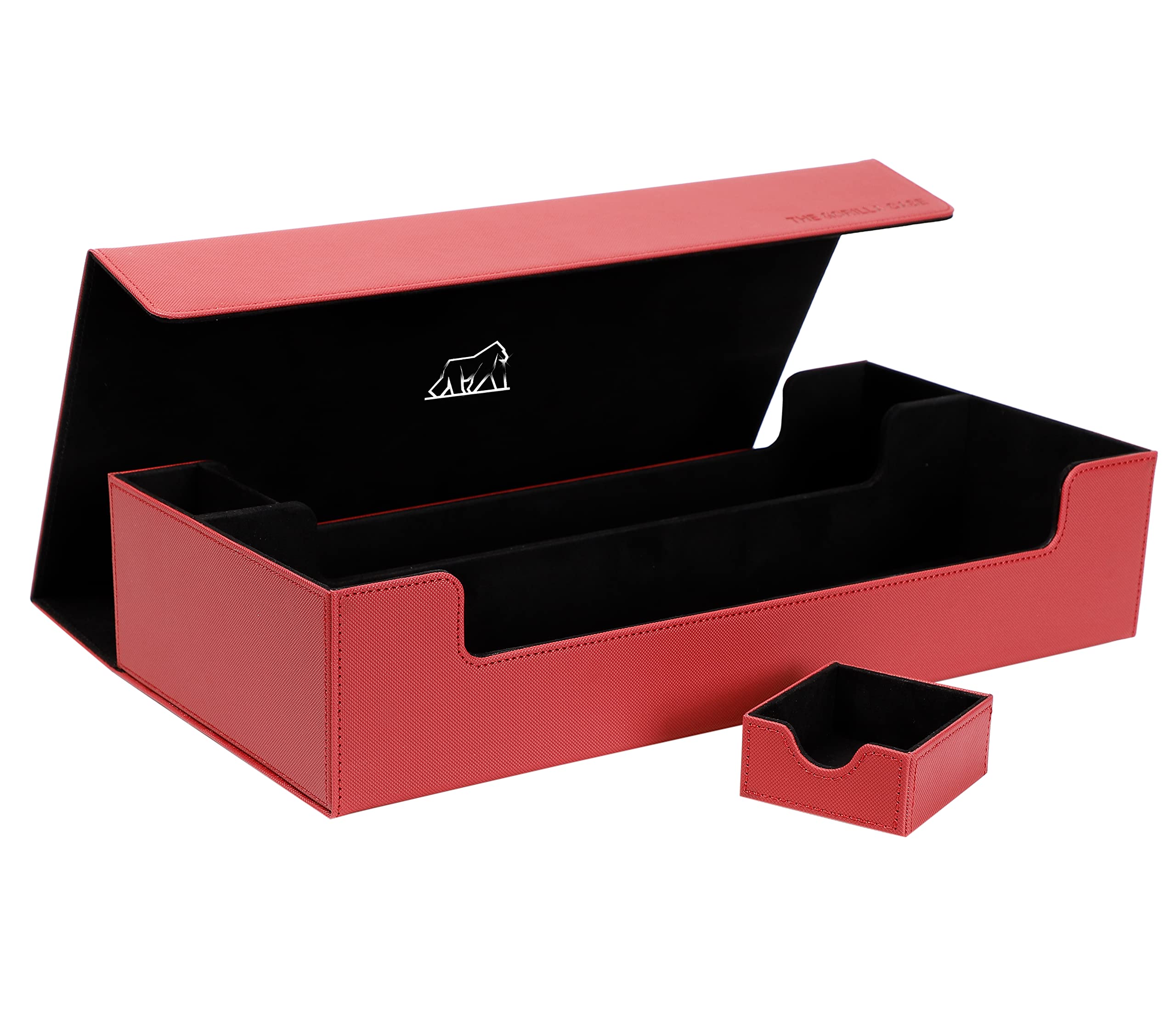THE GORILLA CASE Card Deck Box, Card Deck Case, Deck Card Box, Leather Large Size Fit 550 Plus Sleeved Cards Compatible with single/double sleeved