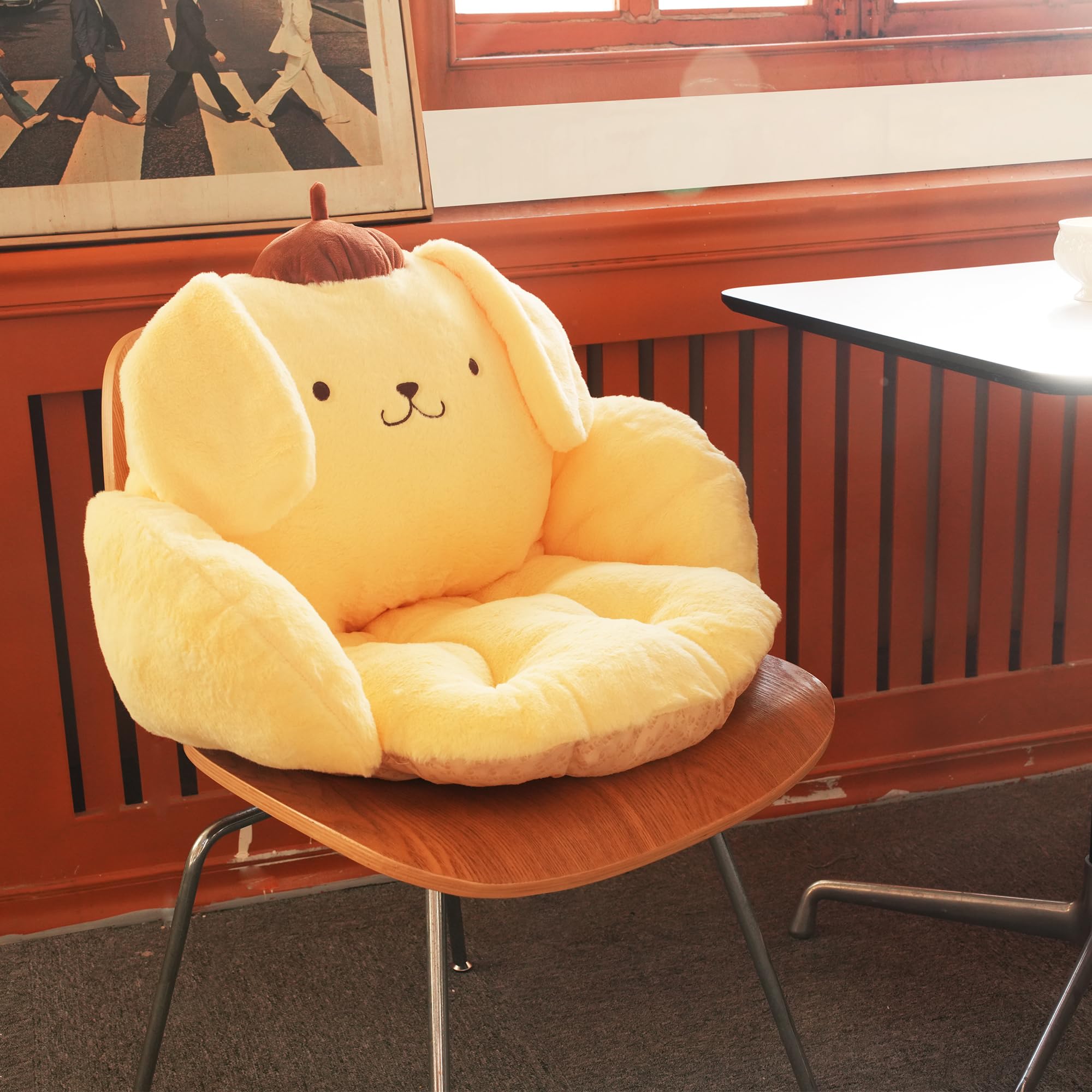 Juju Cojín de Felpa Kawaii Amarillo, cómodo cojín para Silla, decoración de habitación Kawaii, cojín para Silla de Escritorio, cojín de Suelo, decoración de Sala de Juegos, Accesorios de Escritorio