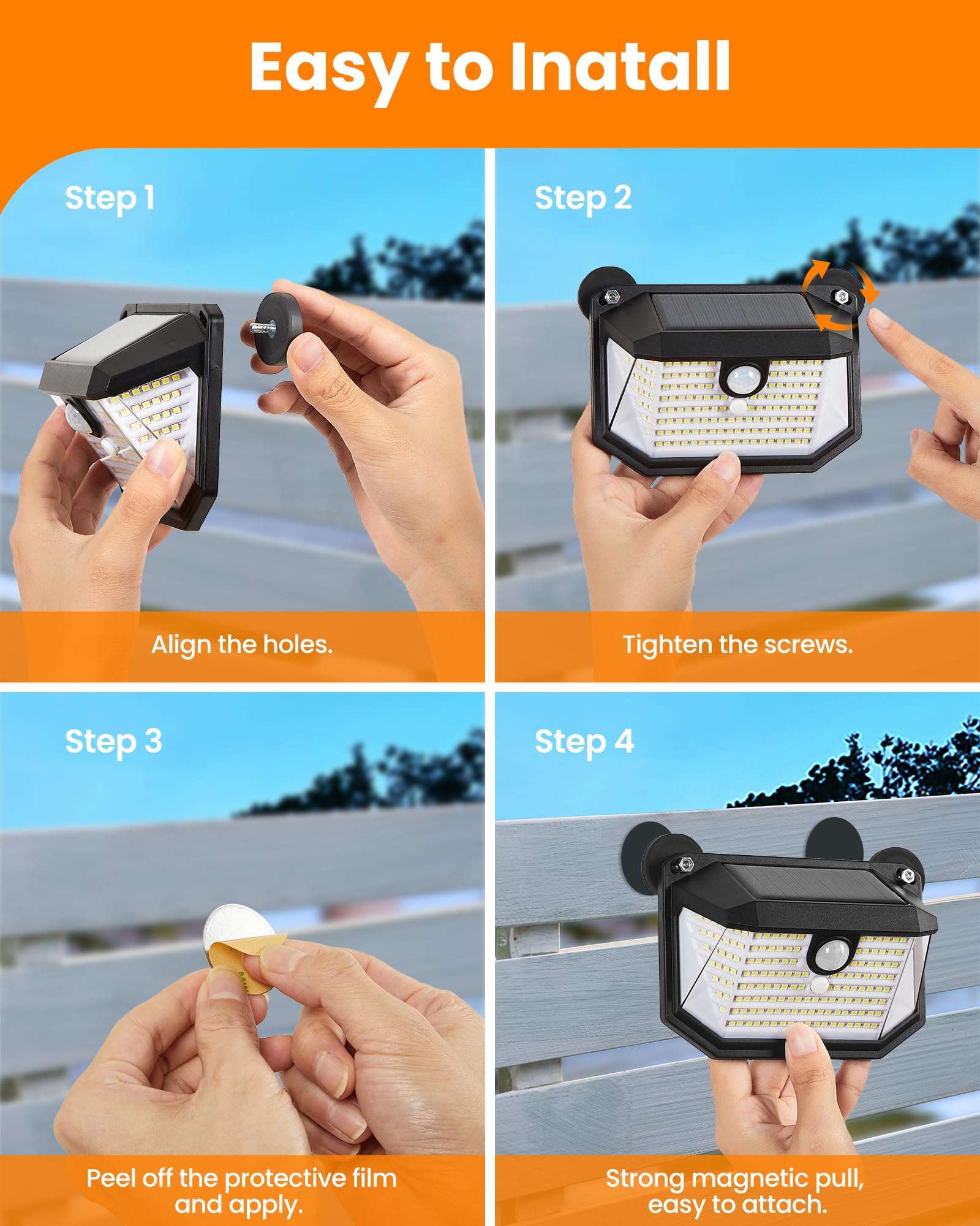 LUHLEE 178LED Magnetische Solarleuchten Außen RV Solarleuchten