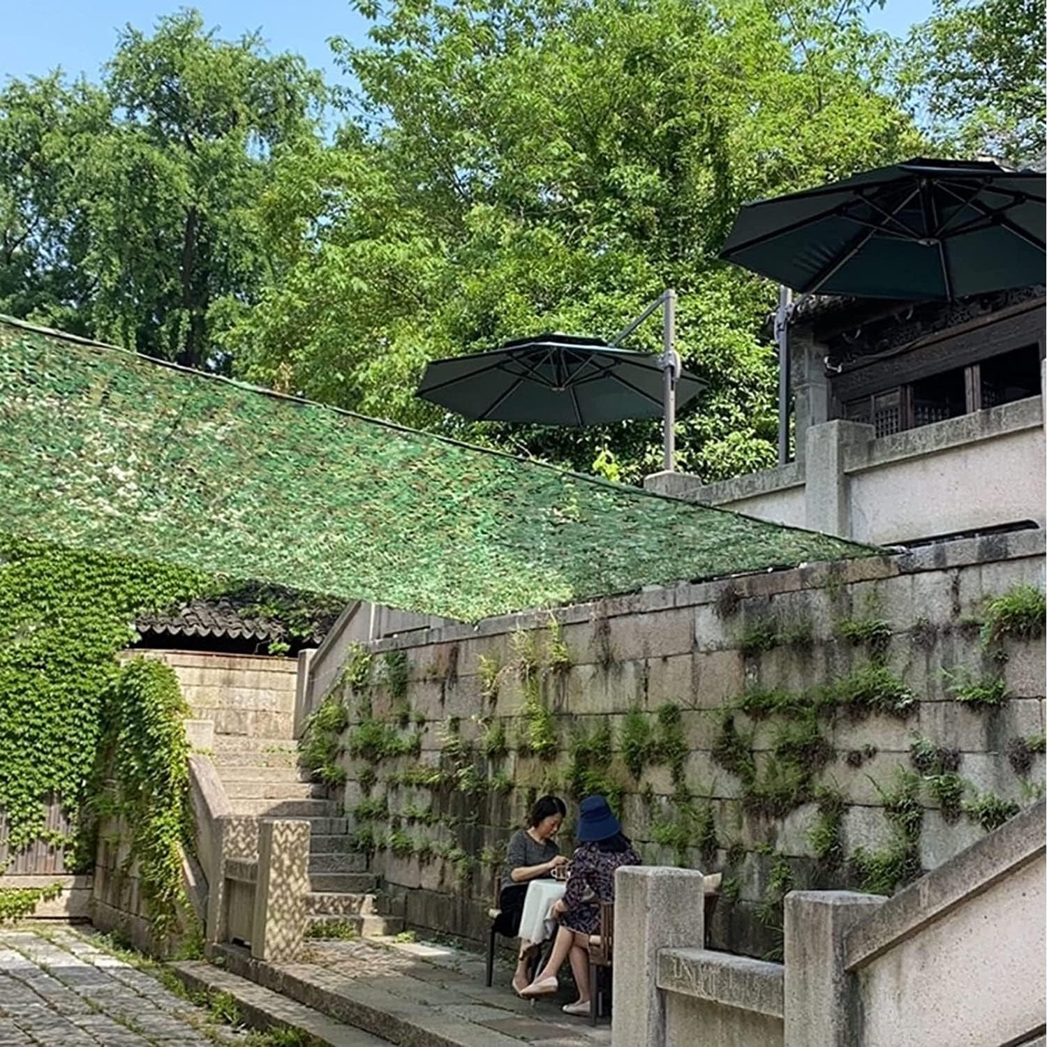 Camouflage Net Green, Privacy Screen, Hide Military Camo Netting, Portable Camouflage Netting for Garden, Easy to Install (Customizable) (Size : 2X12m/6.6X39.4ft)