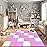 qqpp EVA Rubber 18 Tiles Interlocking Puzzle Foam Floor Mats - Baby Play Mat for Playing | Exercise Mat for Home Workout. White, Pink, Purple. QC-ACKb18N