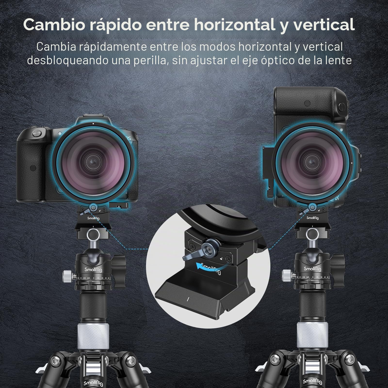 SMALLRIG Kit de Placa de Montaje Horizontal y Vertical Giratoria para cámaras Canon R5 / R5C / R6 / R6 Mark II - 4300