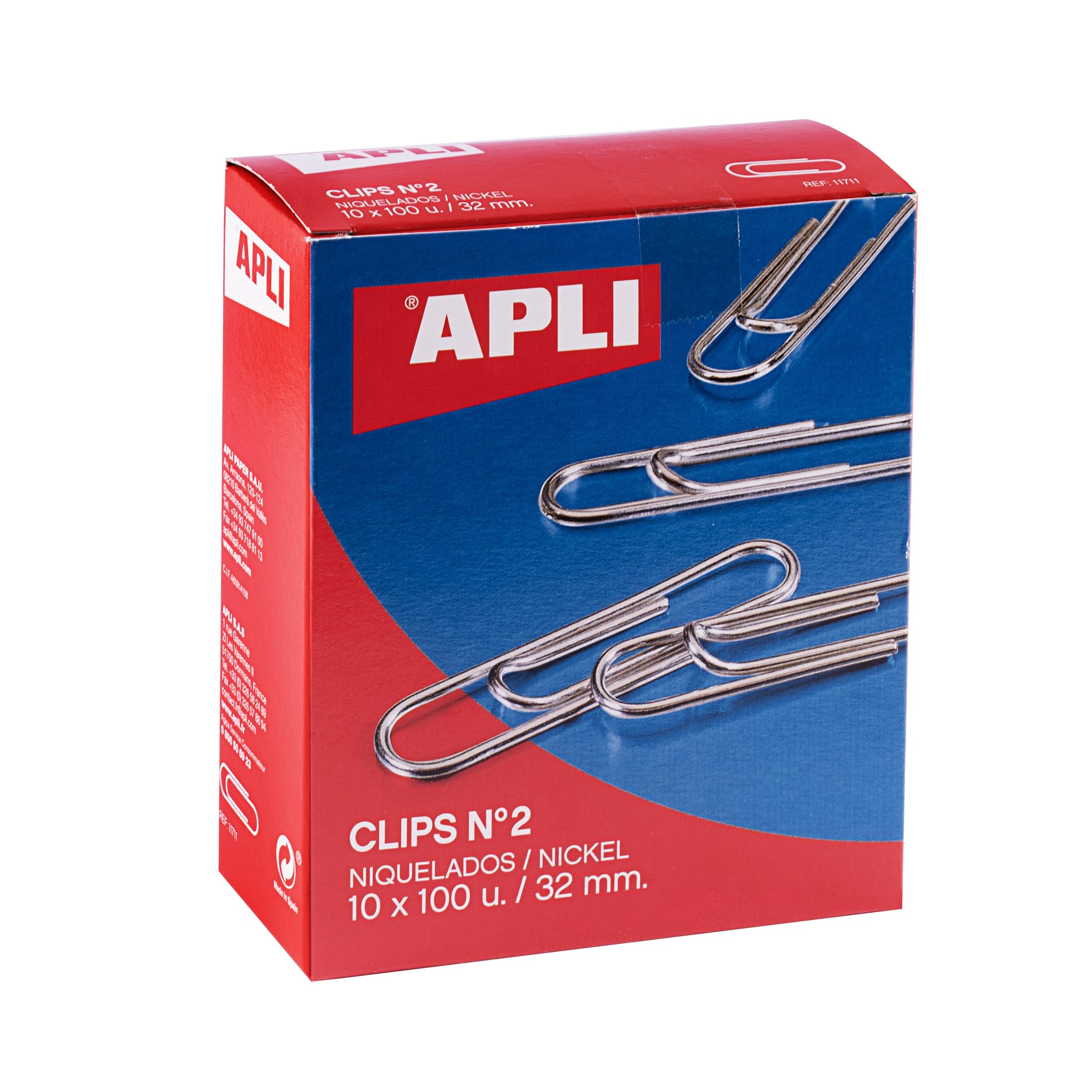 APLI pack de clips galvanizados 32 mm 1000 unidades