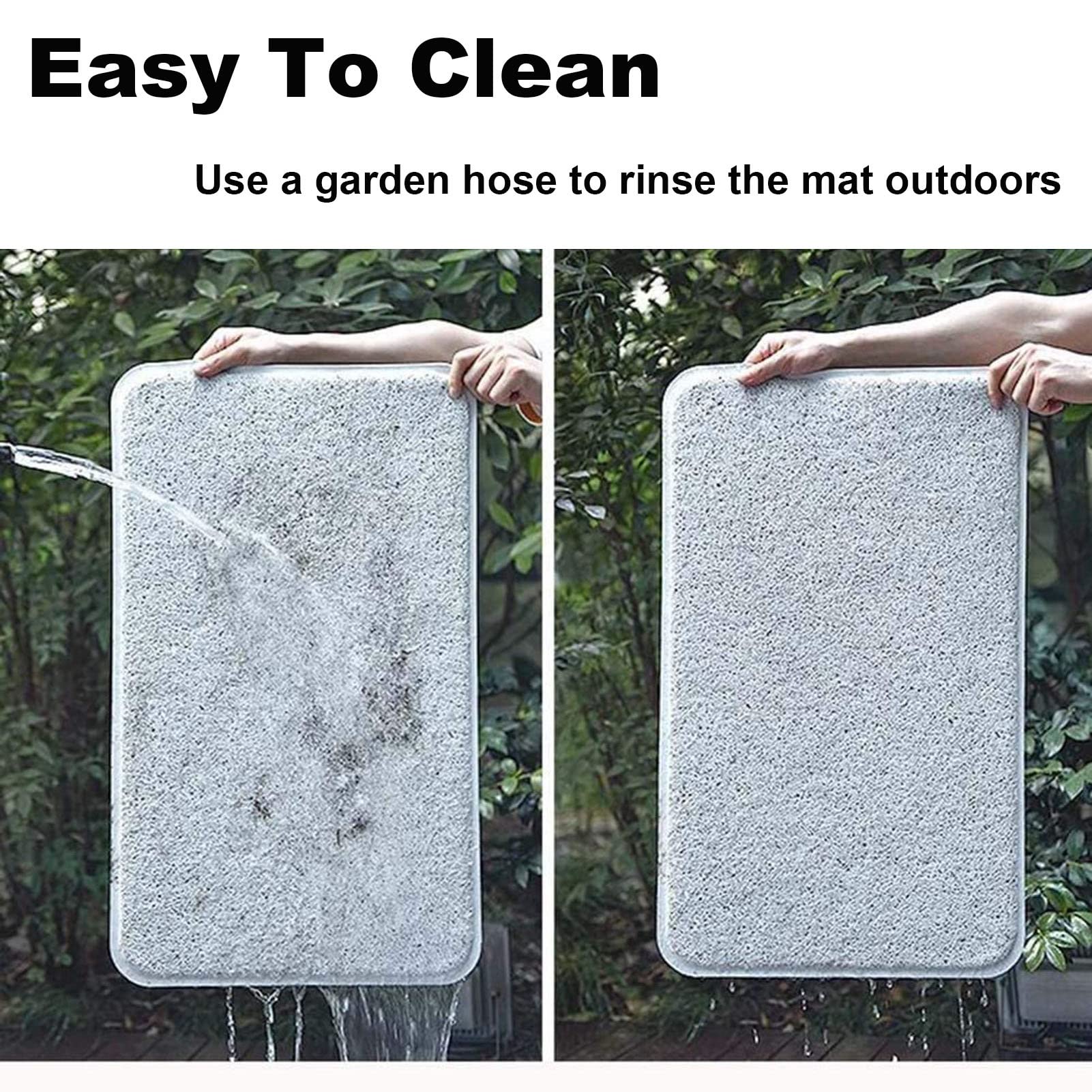 Zerbino di benvenuto antiscivolo, resistente all'usura, alla moda, rettangolare, design a semicerchio, per patio, ingresso, durevole ed elegante, per interni ed esterni