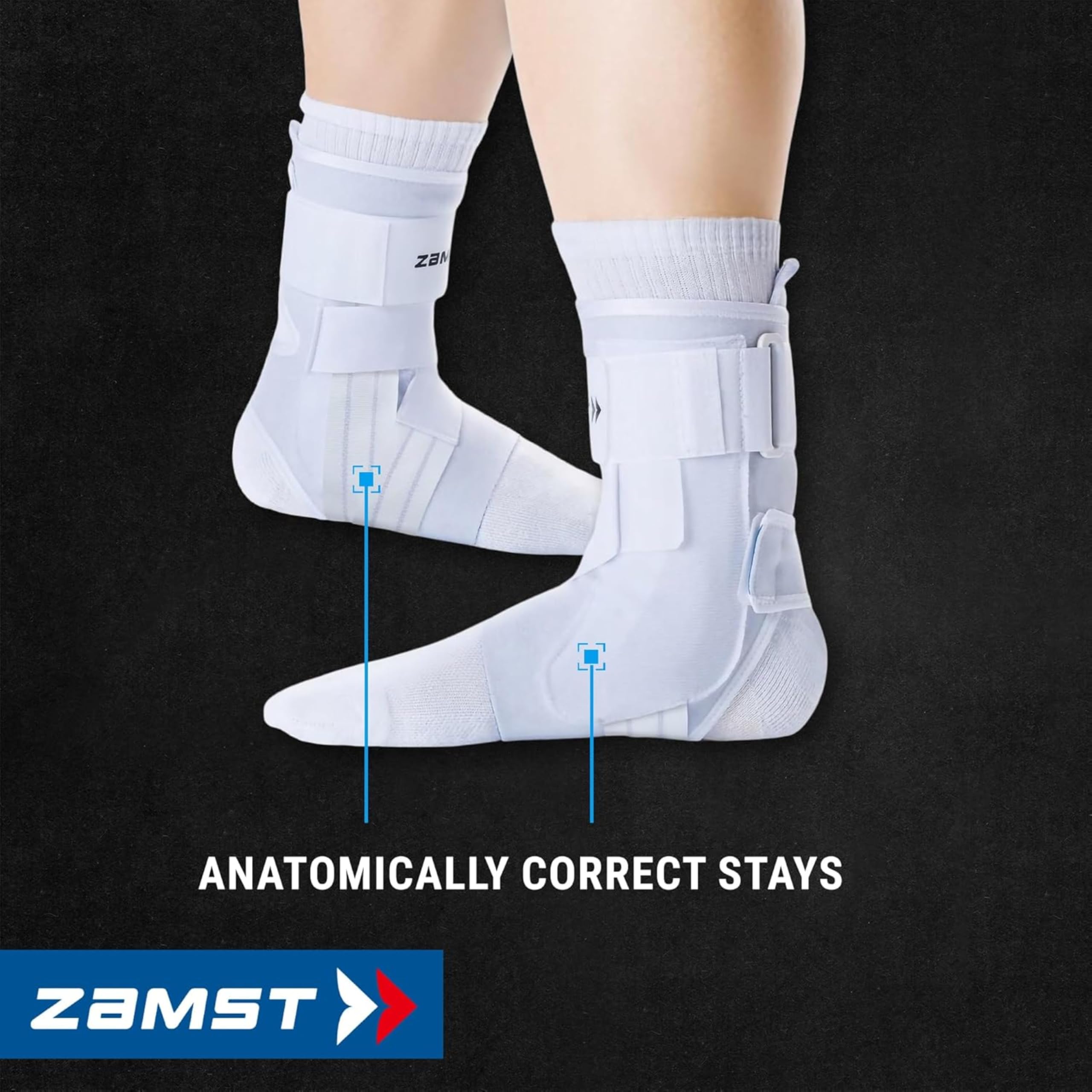 Zamst A1 Knöchelbandage für Sport – atmungsaktive Sport-Knöchelbandage für Damen und Herren mit verstellbaren Drei-Wege-Riemen für moderate seitliche Knöchelverstauchung – rechts, klein
