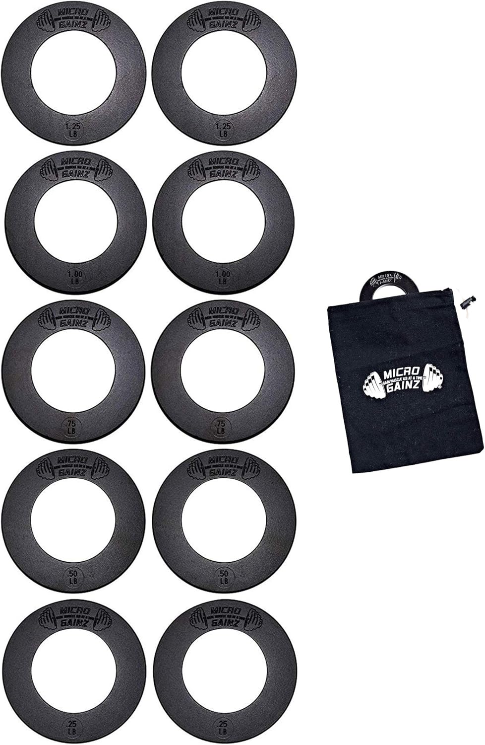 Micro Gainz Calibrated Fractional Weight Plate Set of .25LB.50LB.75LB